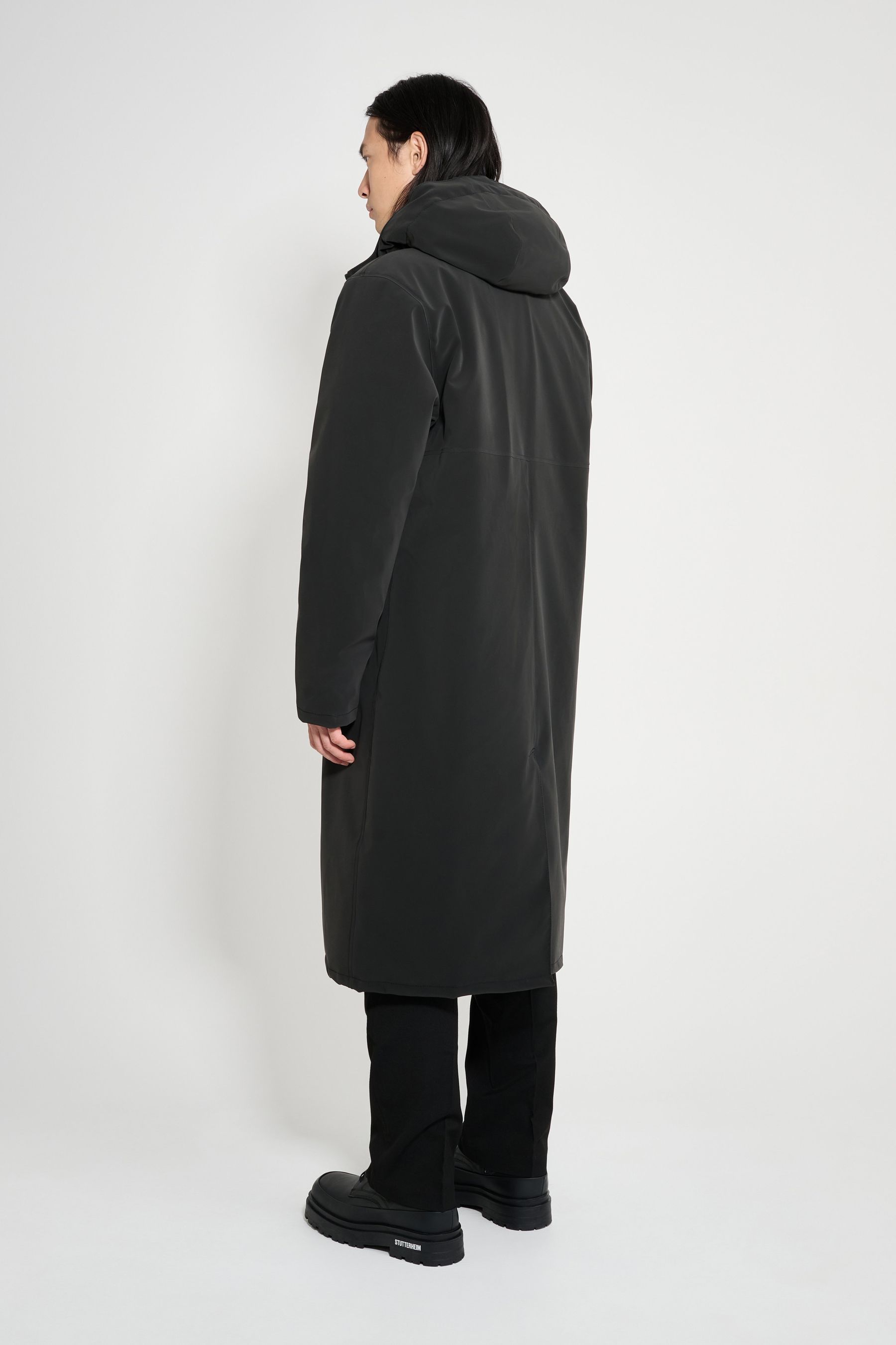 stutterheim stockholm long matte winter coat black men jackets winter-coats