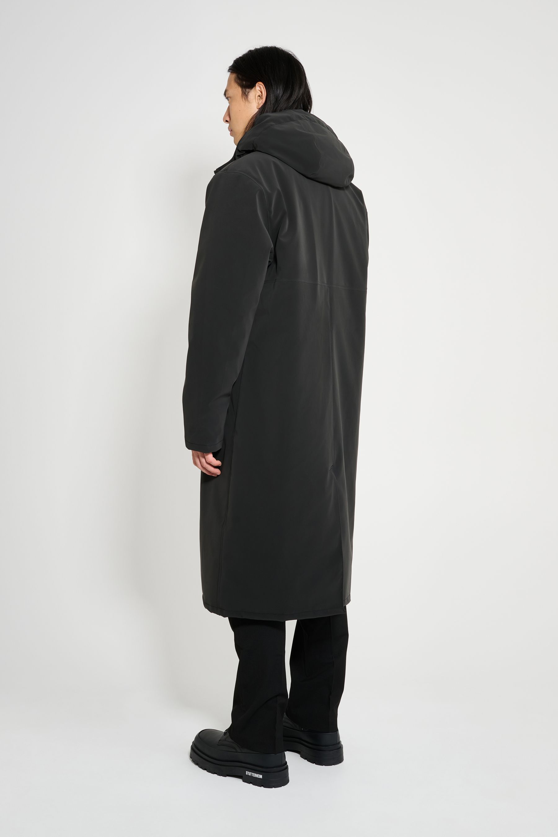 stutterheim stockholm long matte winter coat black men jackets winter-coats
