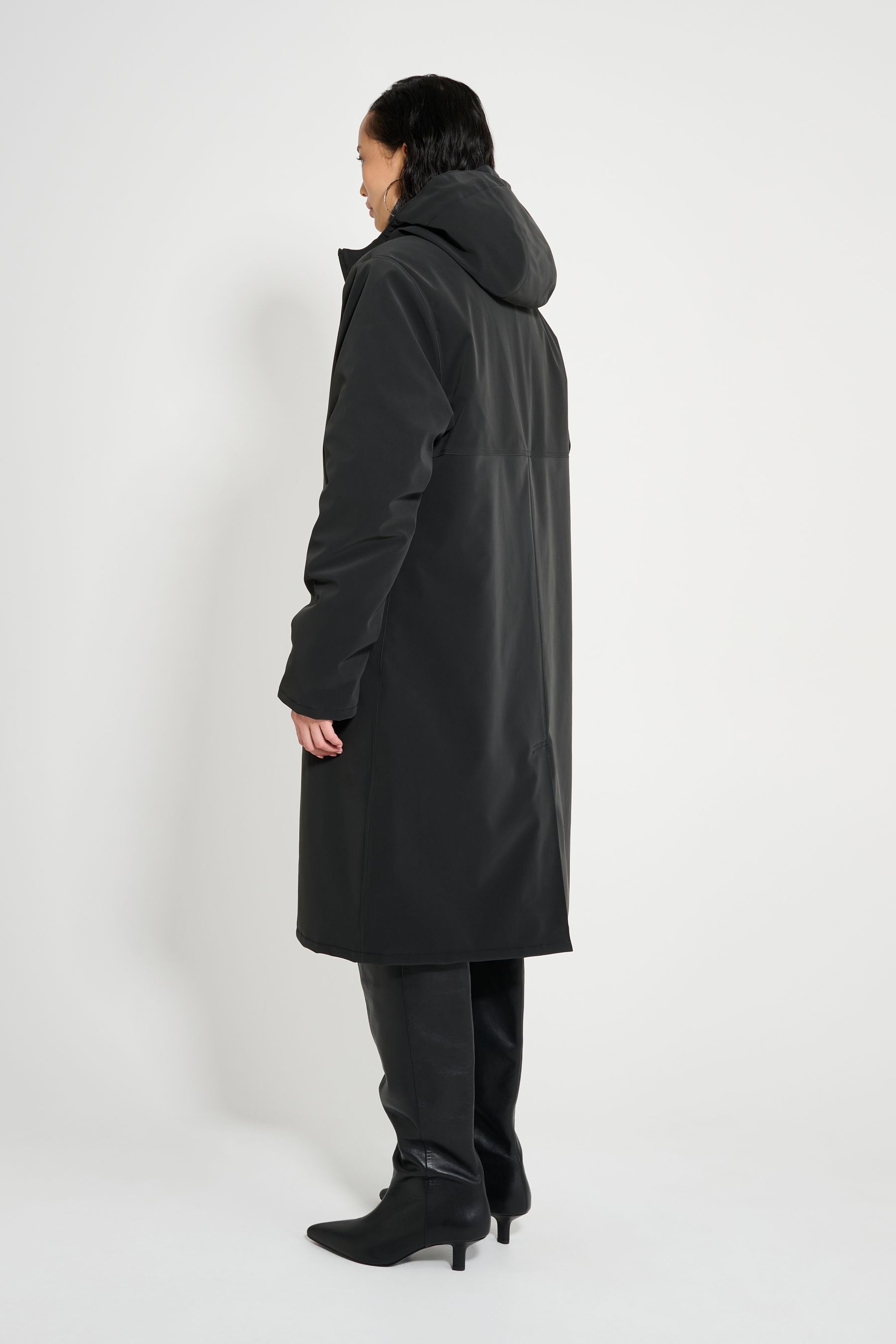 stutterheim stockholm long matte winter coat black women jackets winter-coats