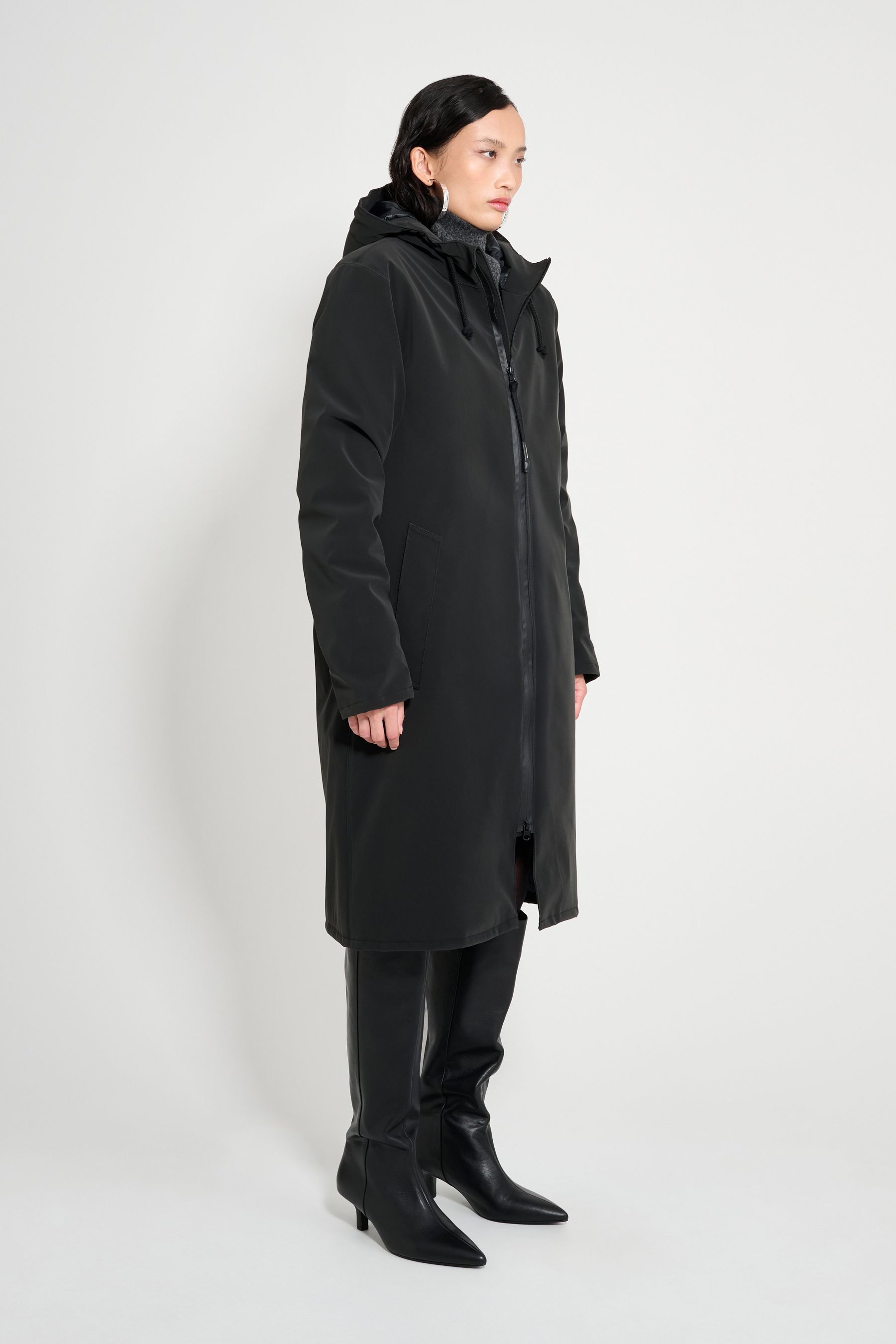 stutterheim stockholm long matte winter coat black women jackets winter-coats