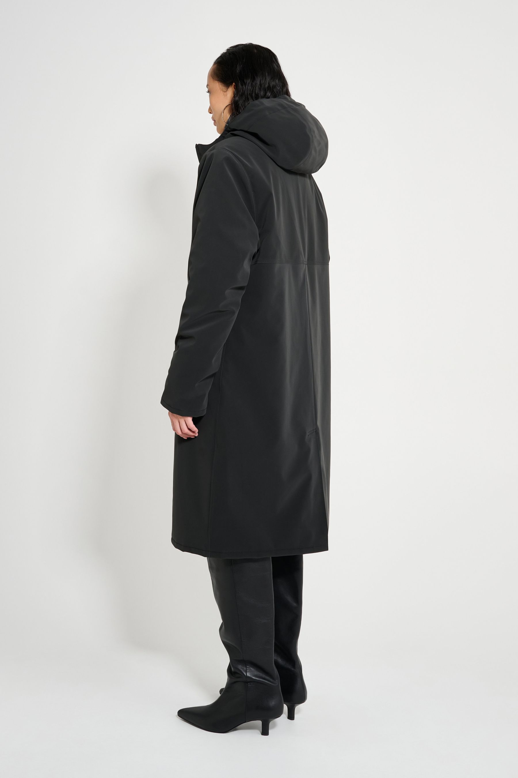 stutterheim stockholm long matte winter coat black women jackets winter-coats