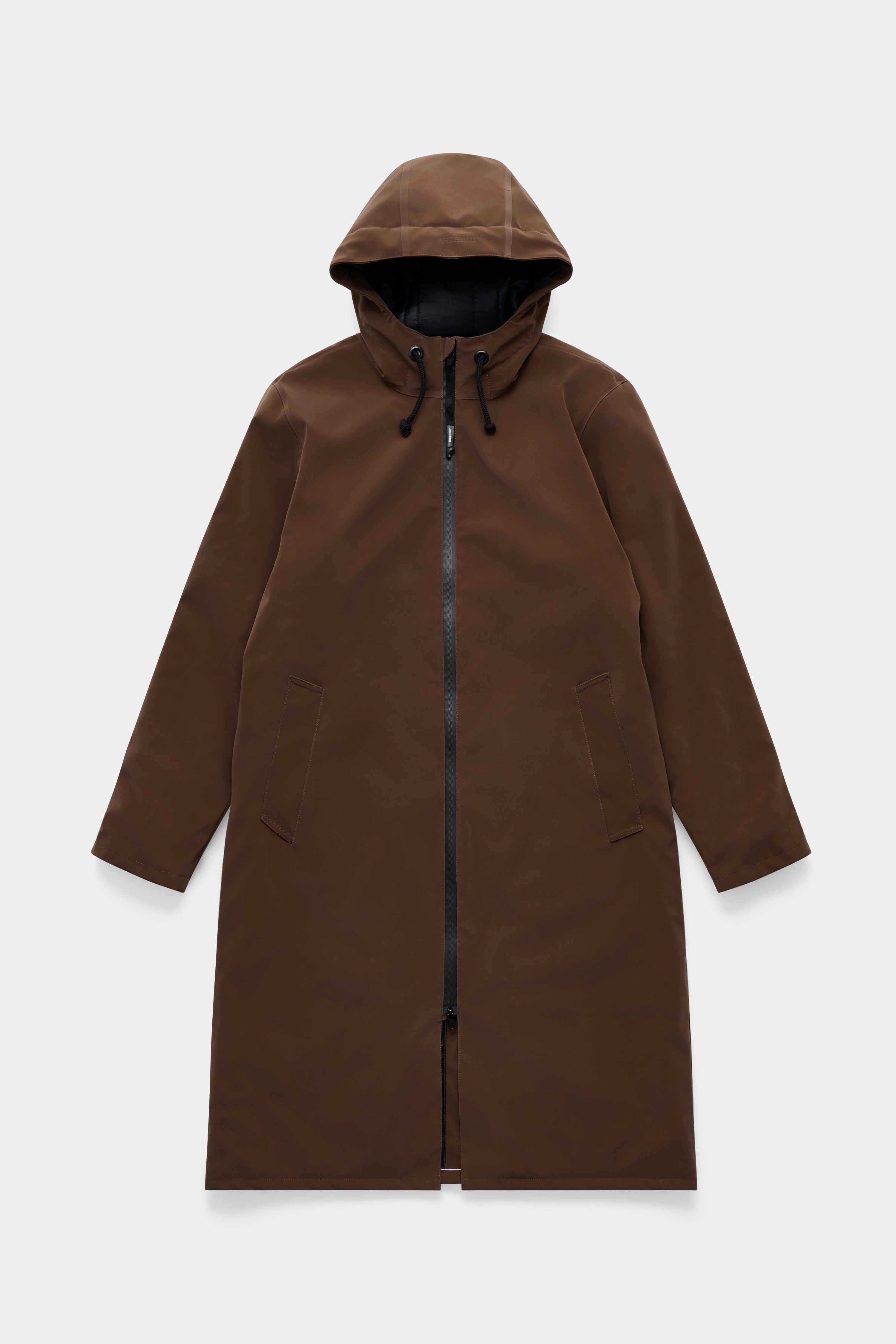 Stockholm Long Matte Winter Coat Dark Brown | STUTTERHEIM US