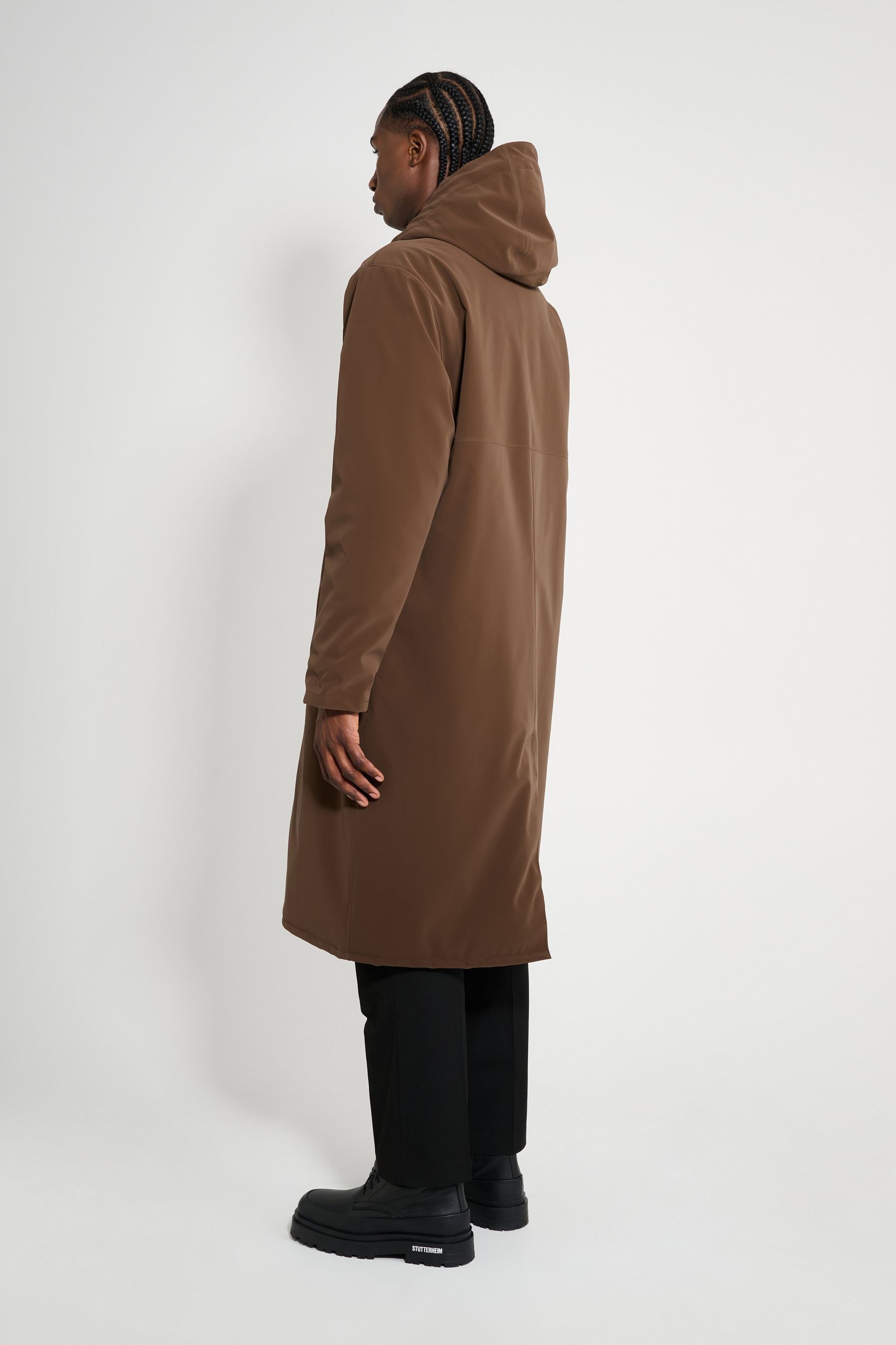 stutterheim stockholm long matte winter coat dark brown men jackets winter-coats