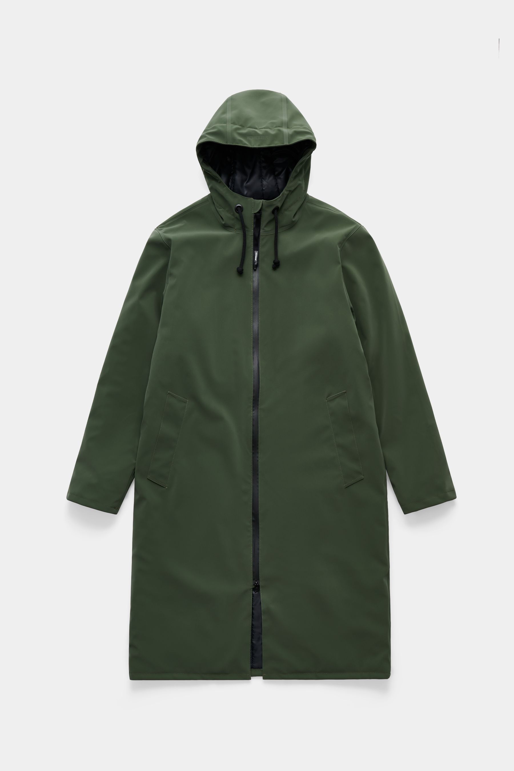 stutterheim stockholm long matte winter coat green men jackets winter-coats