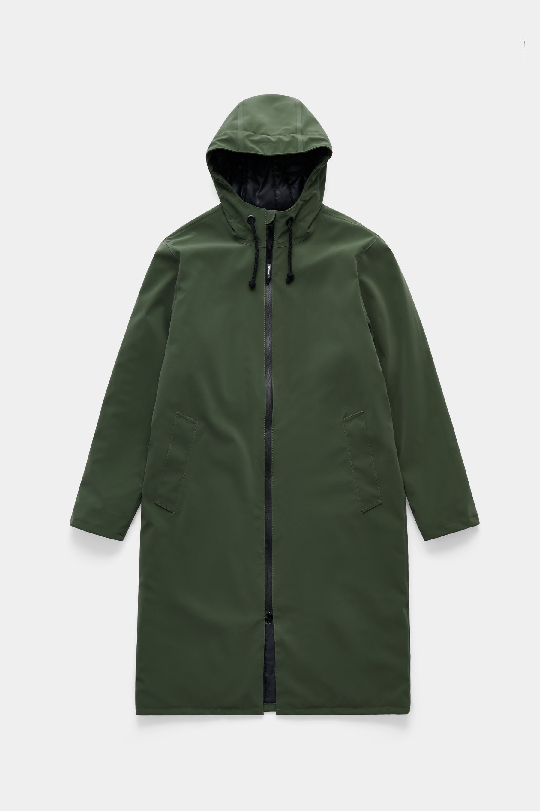 stutterheim stockholm long matte winter coat green women jackets winter-coats