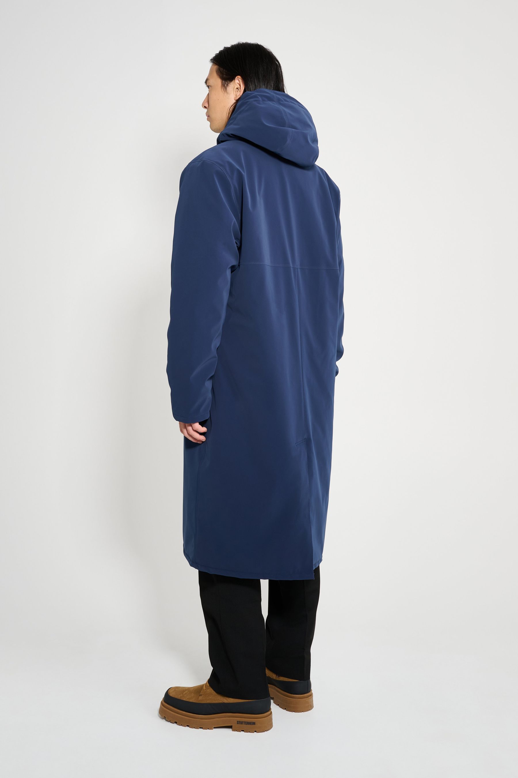 stutterheim stockholm long matte winter coat navy men jackets winter-coats