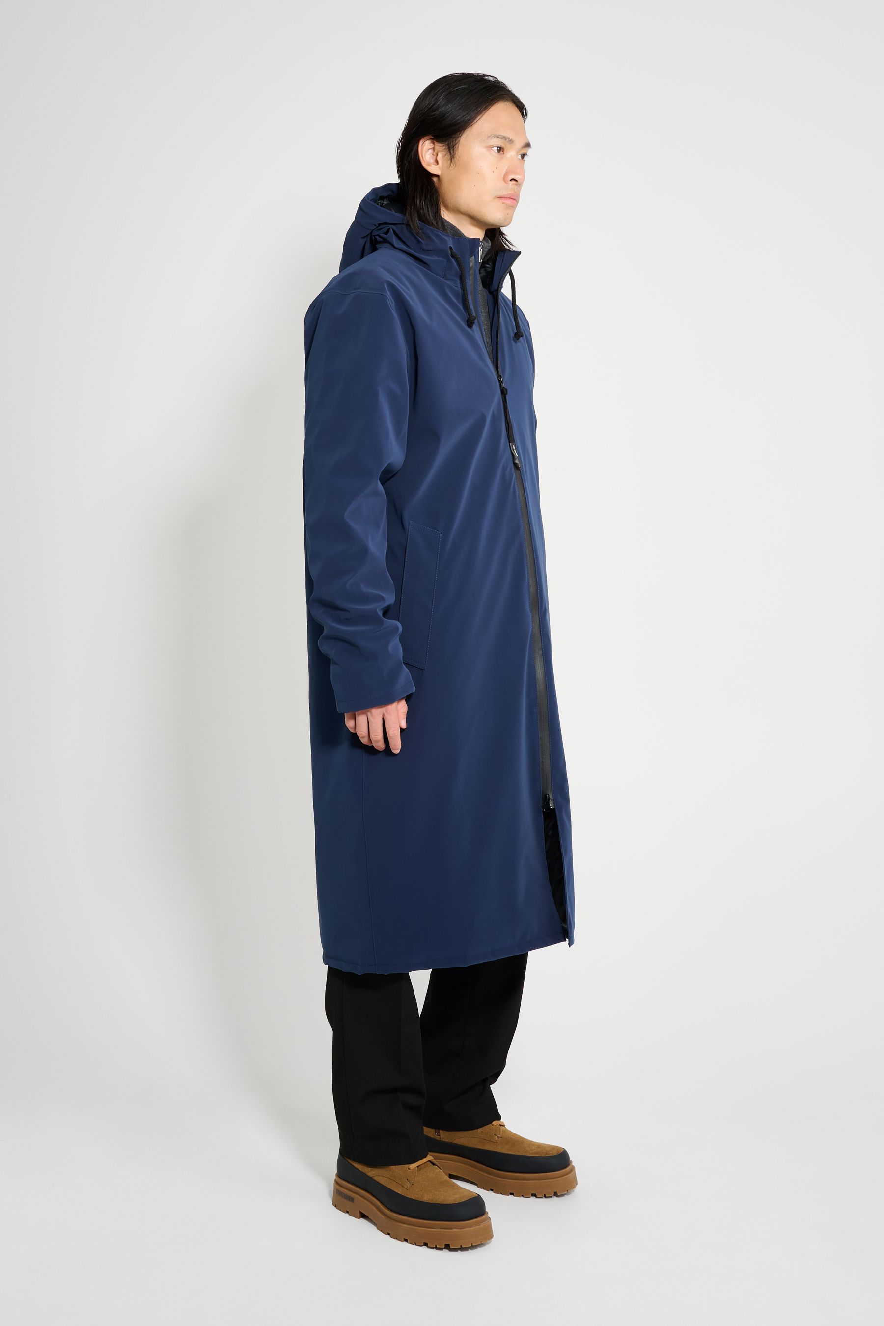 stutterheim stockholm long matte winter coat navy men jackets winter-coats
