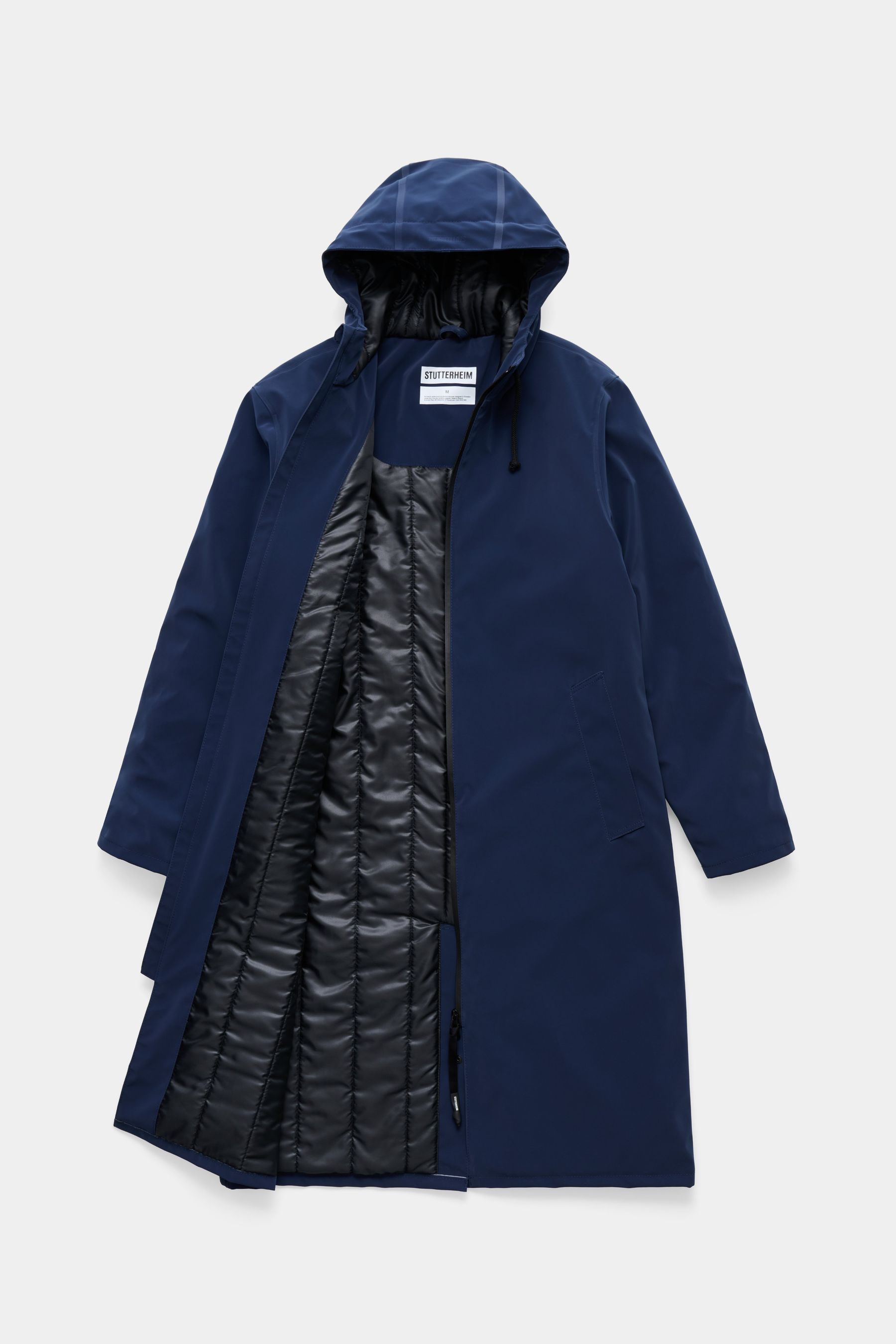 stutterheim stockholm long matte winter coat navy men jackets winter-coats