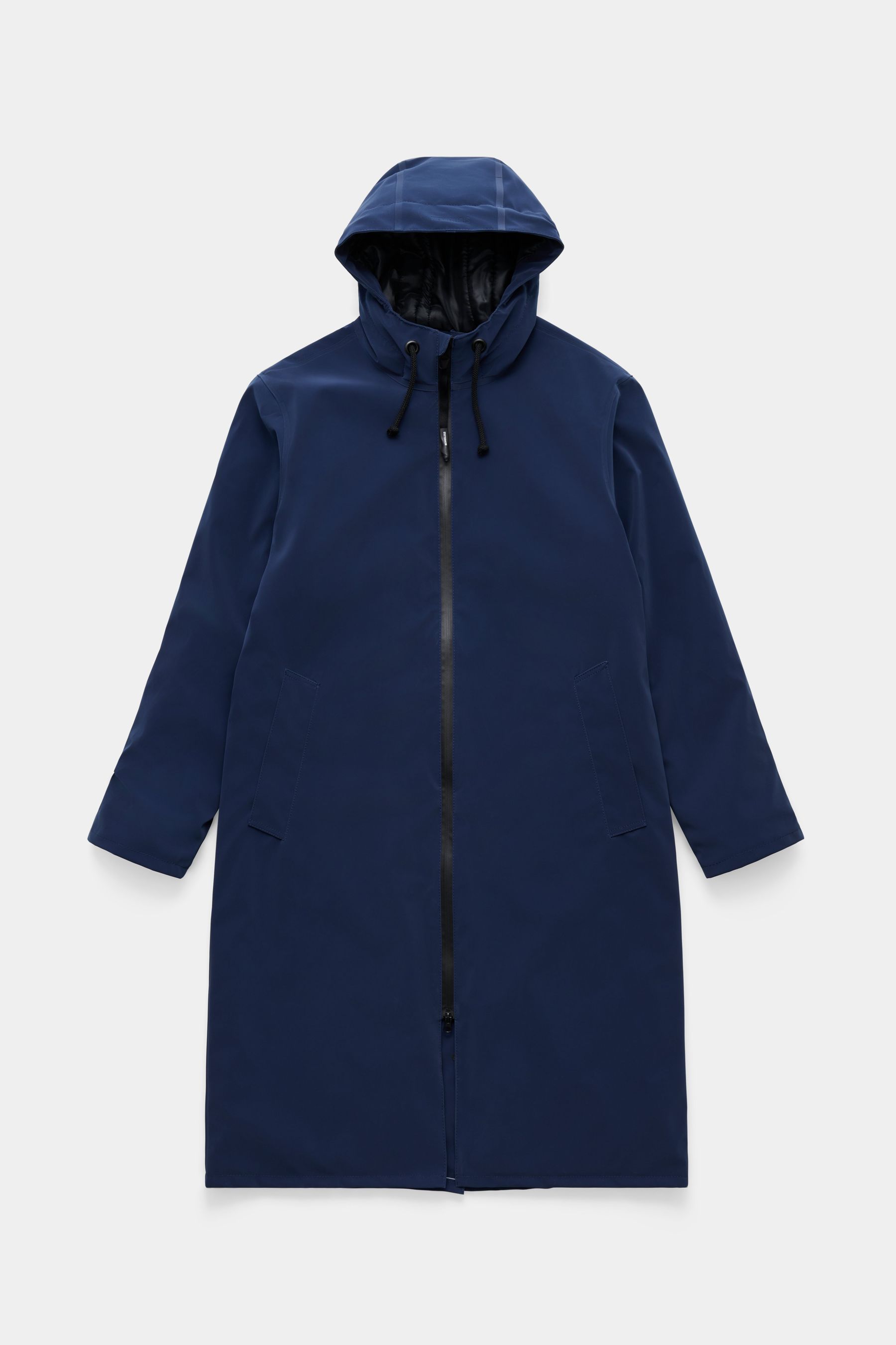 stutterheim stockholm long matte winter coat navy women jackets winter-coats