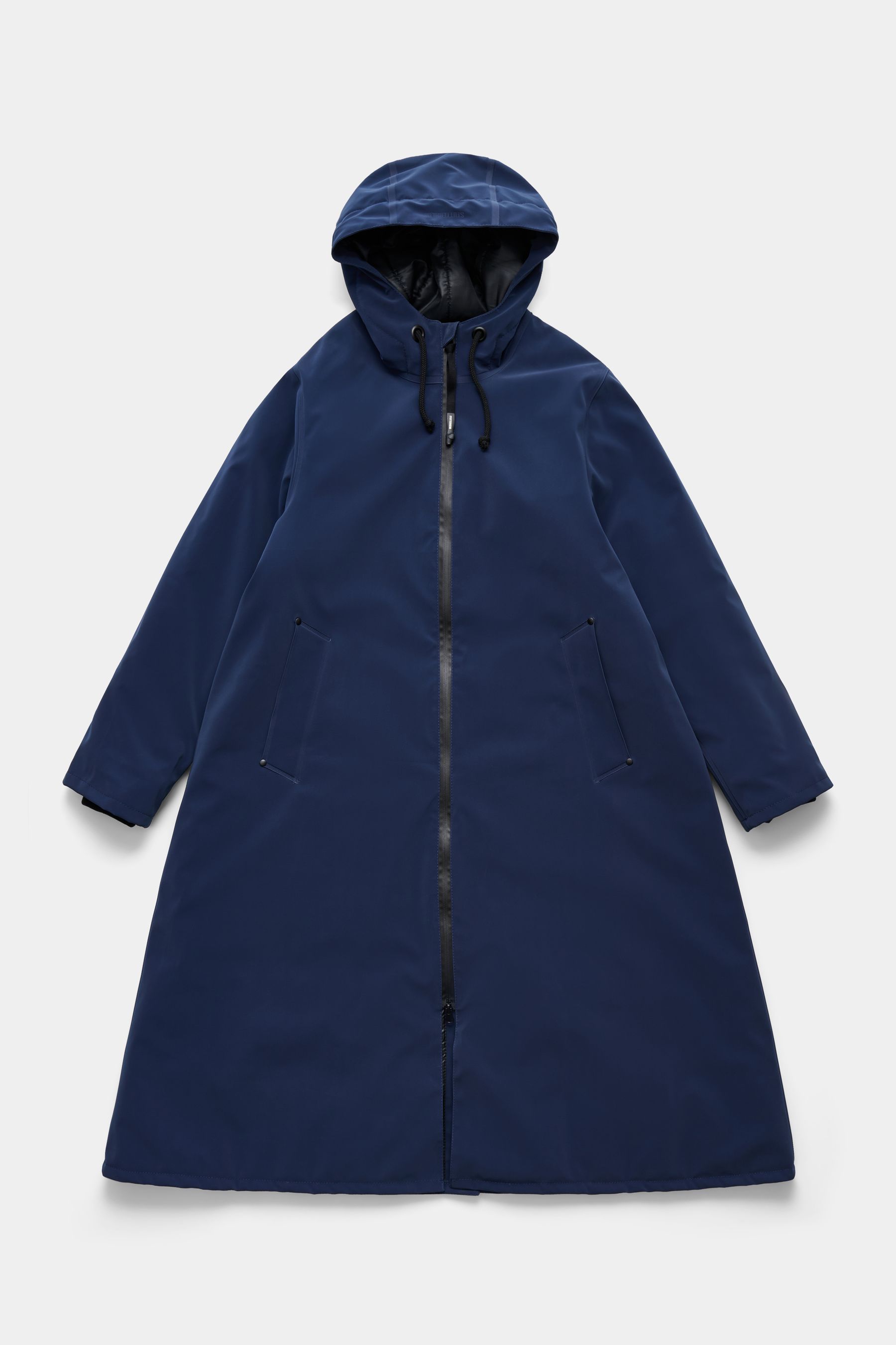 stutterheim stockholm long matte winter coat navy women jackets winter-coats