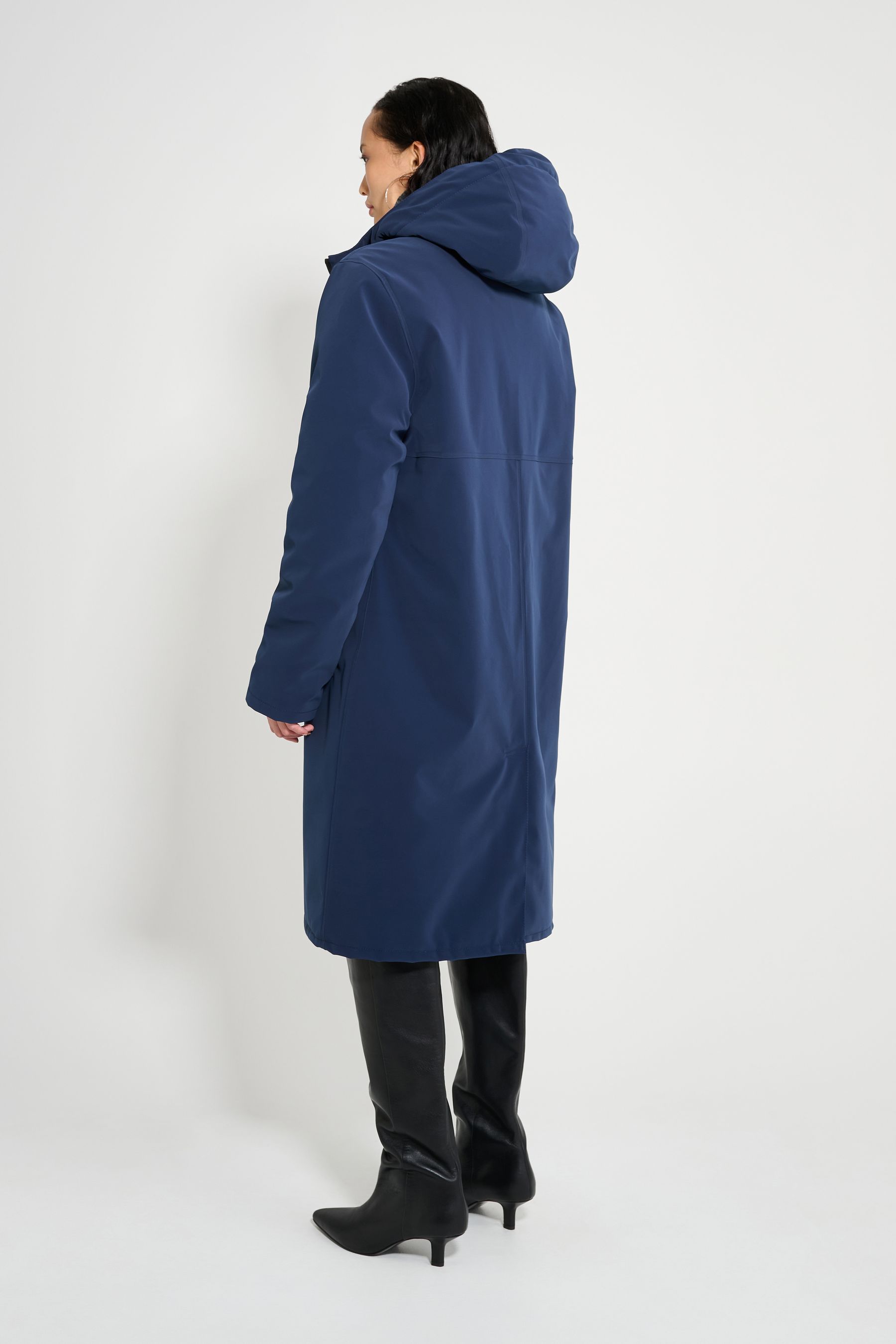 stutterheim stockholm long matte winter coat navy women jackets winter-coats