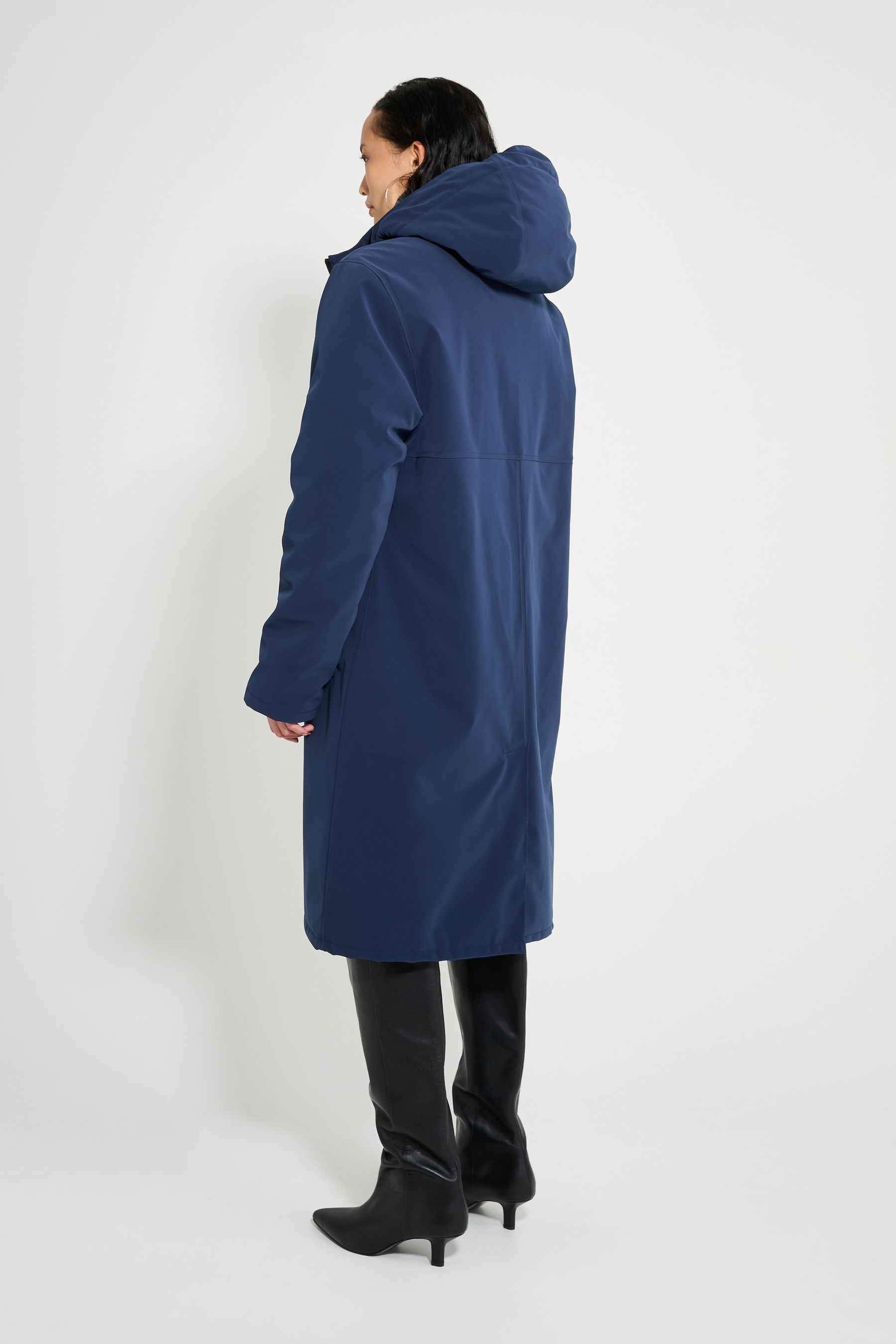 stutterheim stockholm long matte winter coat navy women jackets winter-coats