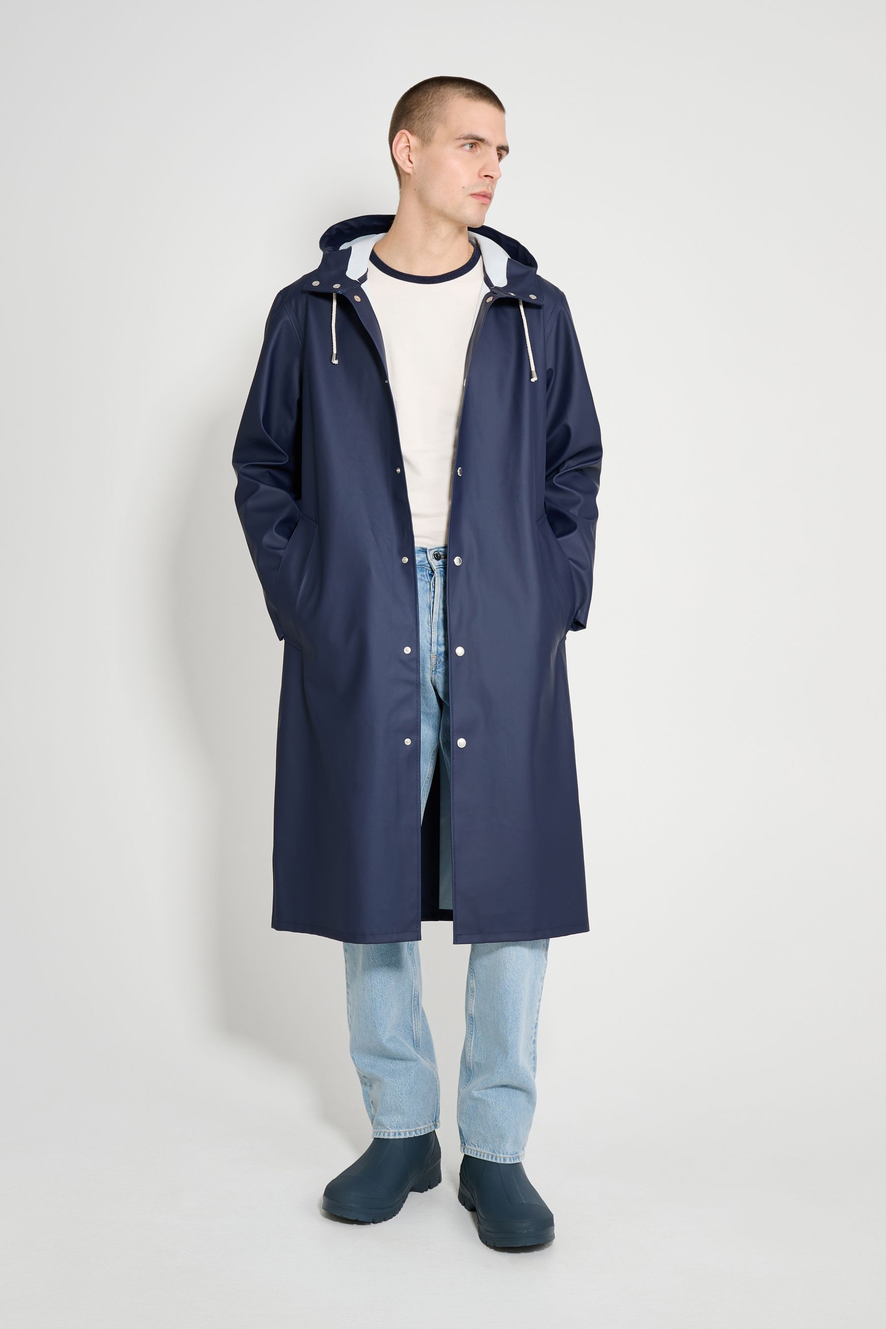 stutterheim stockholm long raincoat navy men jackets raincoats