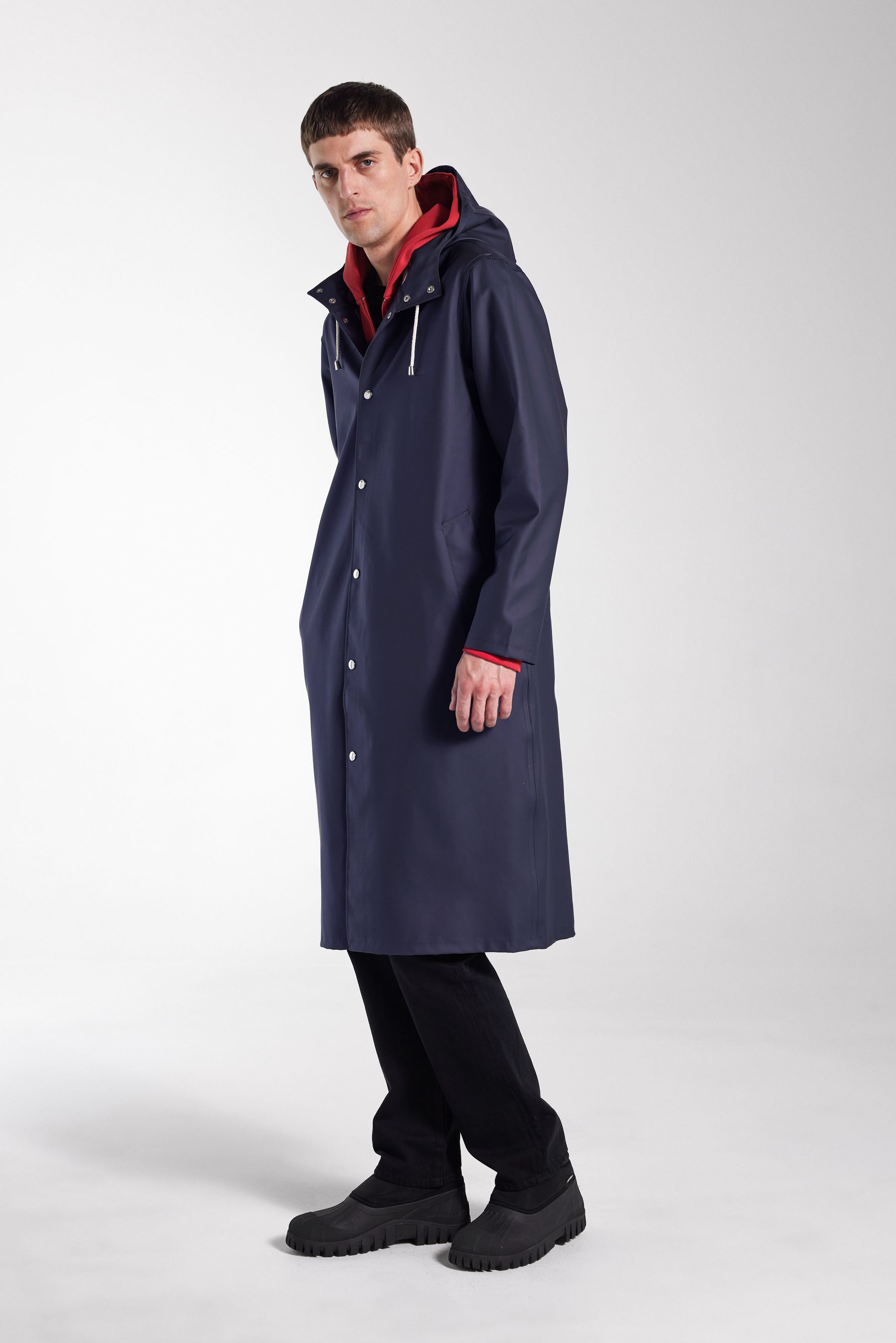 stutterheim stockholm long raincoat navy men jackets raincoats