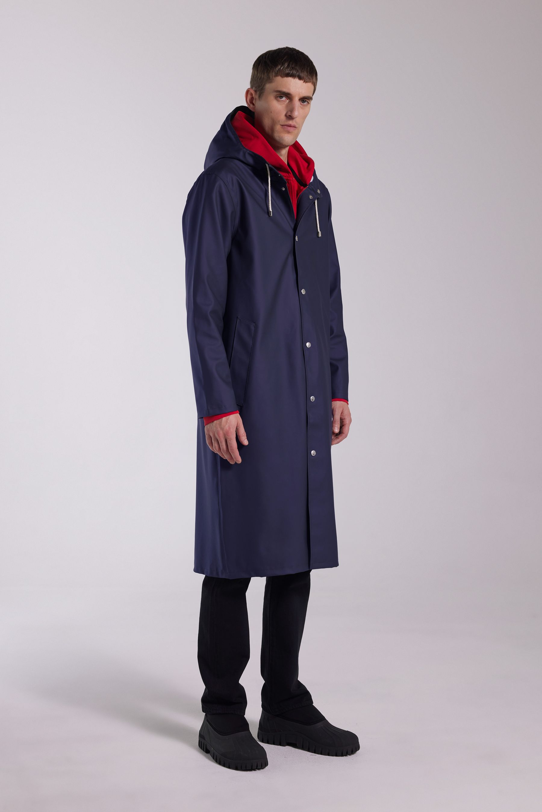 stutterheim stockholm long raincoat navy men jackets raincoats