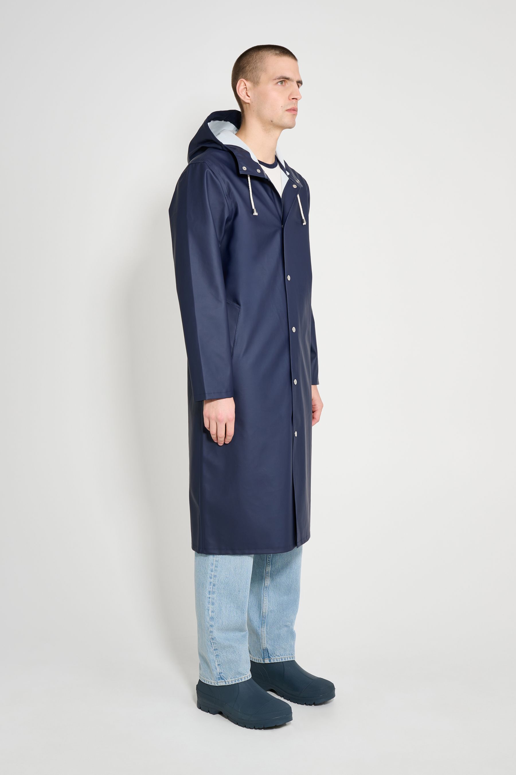 stutterheim stockholm long raincoat navy men jackets raincoats
