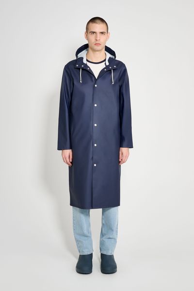 Stockholm Long Raincoat Navy | STUTTERHEIM US