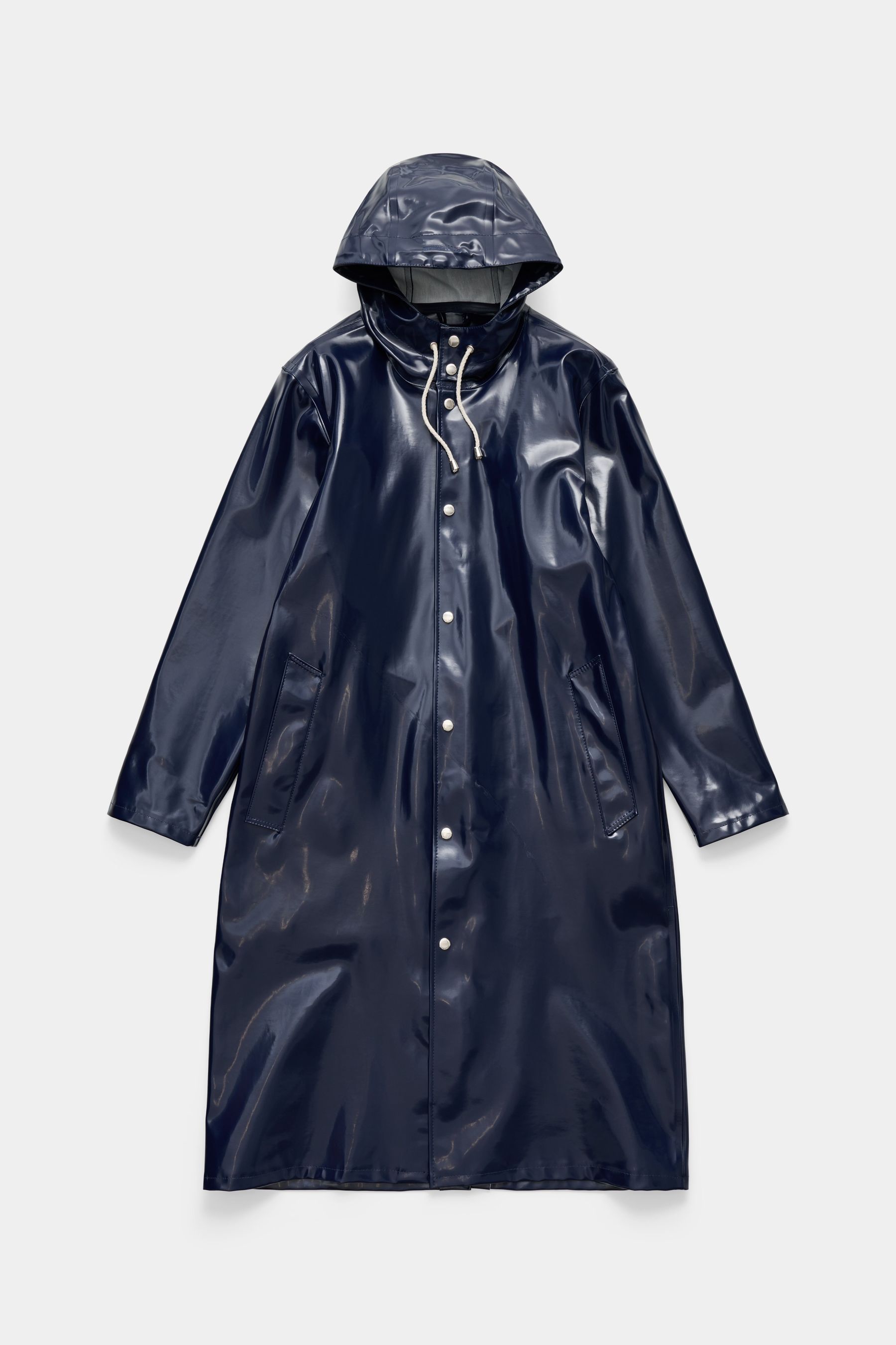 stutterheim stockholm long opal raincoat navy men jackets raincoats