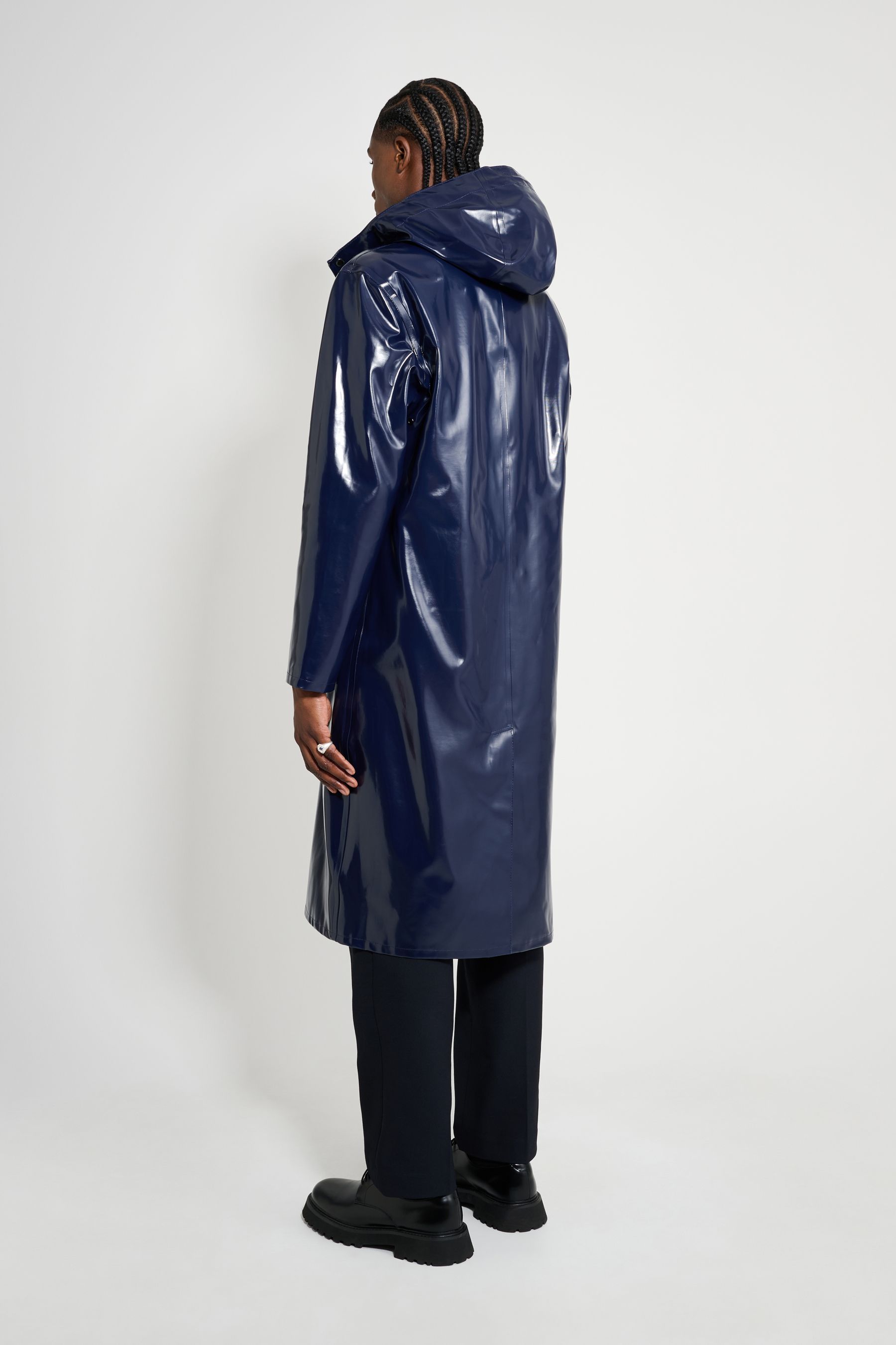 stutterheim stockholm long opal raincoat navy men jackets raincoats