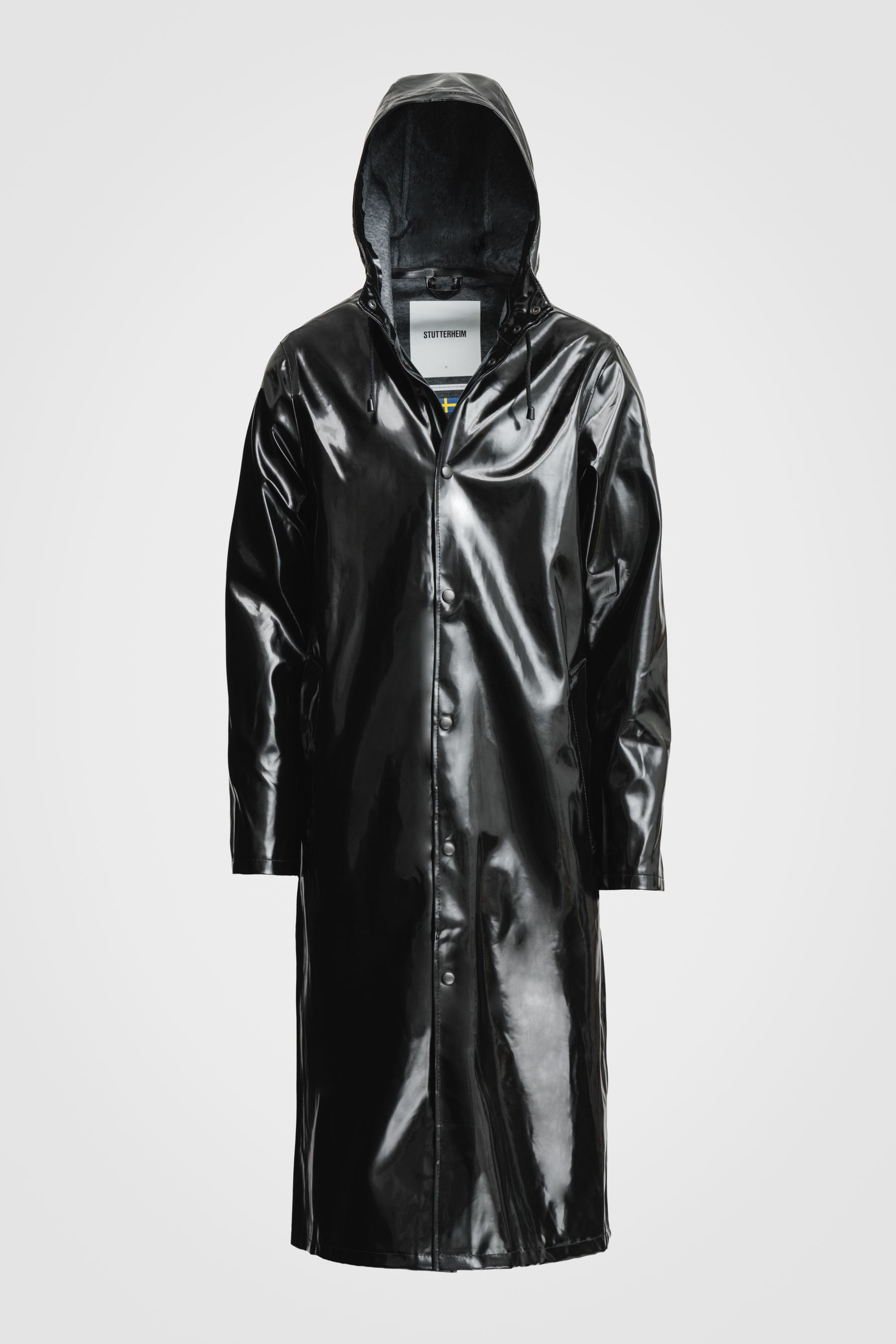 stutterheim stockholm long opal raincoat black men jackets raincoats