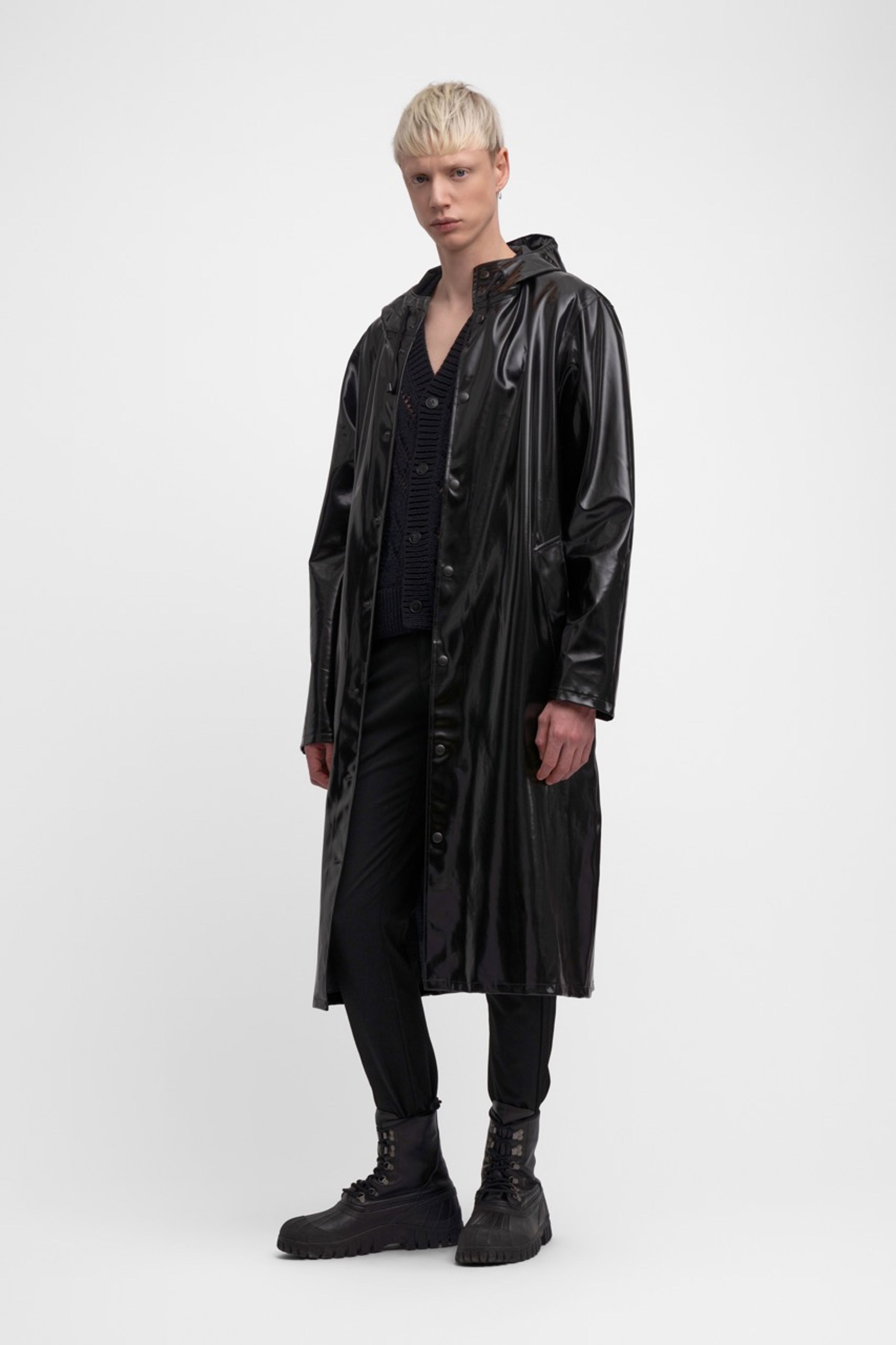 stutterheim stockholm long opal raincoat black men jackets raincoats