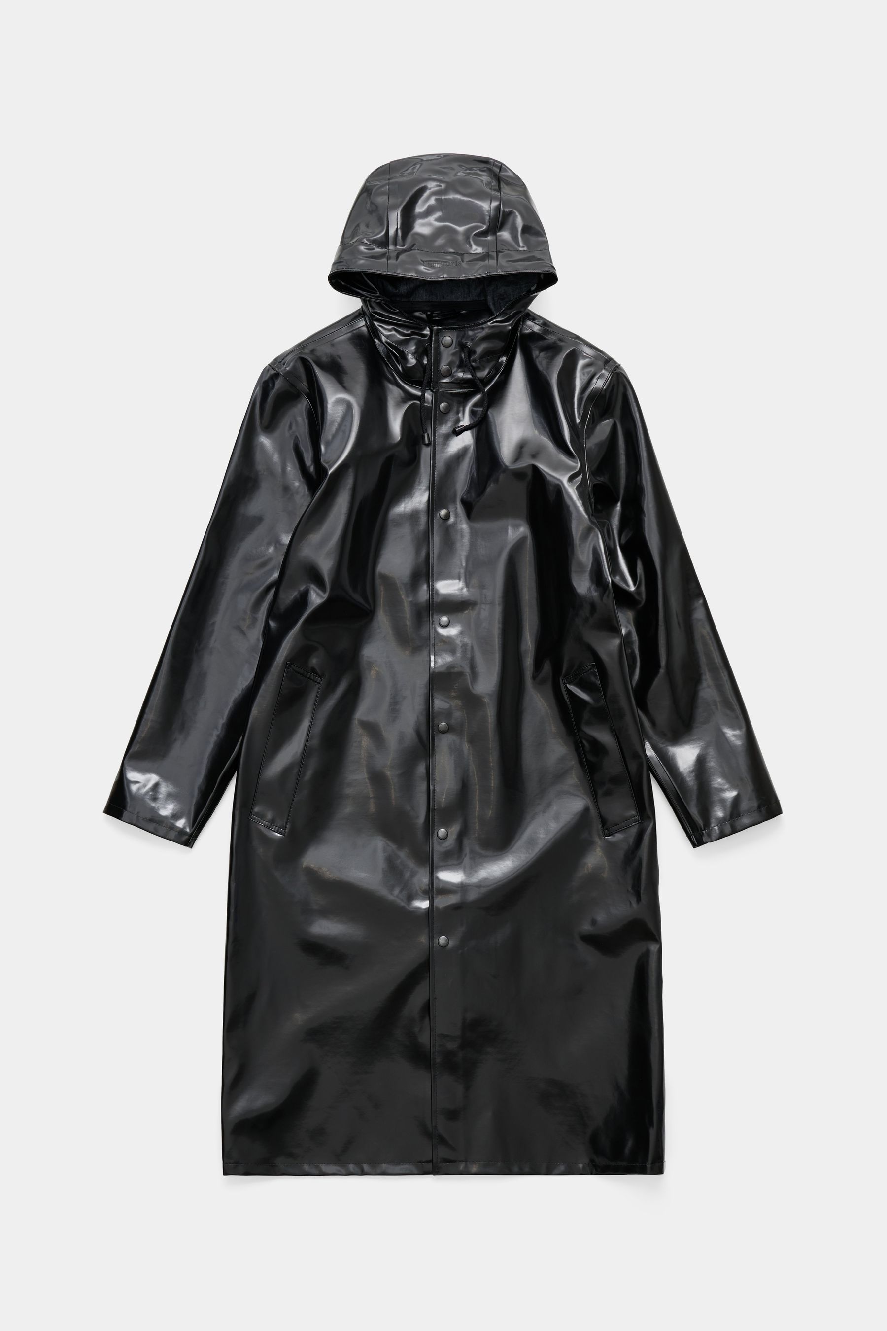 stutterheim stockholm long opal raincoat black men jackets raincoats