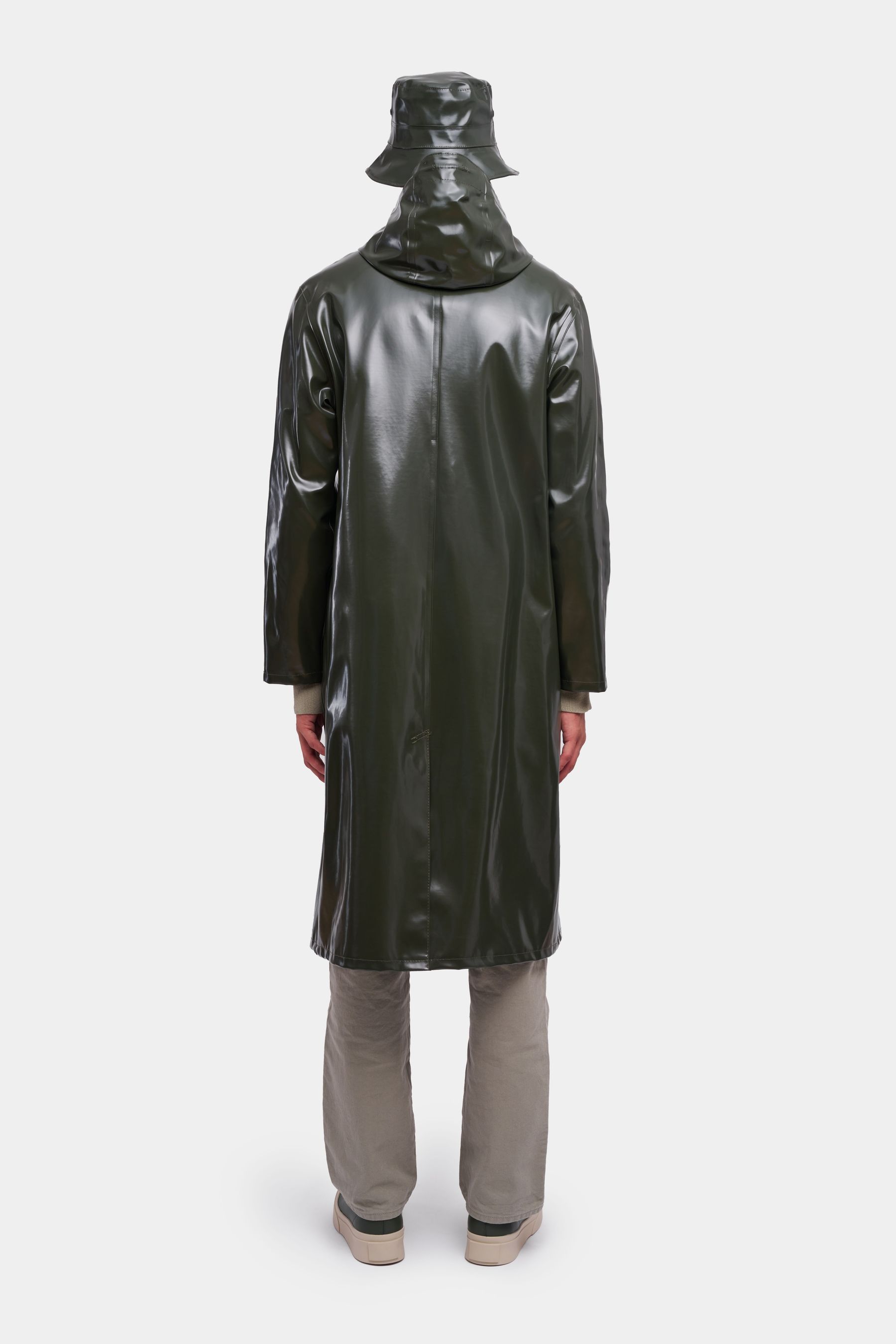 stutterheim stockholm long opal raincoat green women jackets raincoats