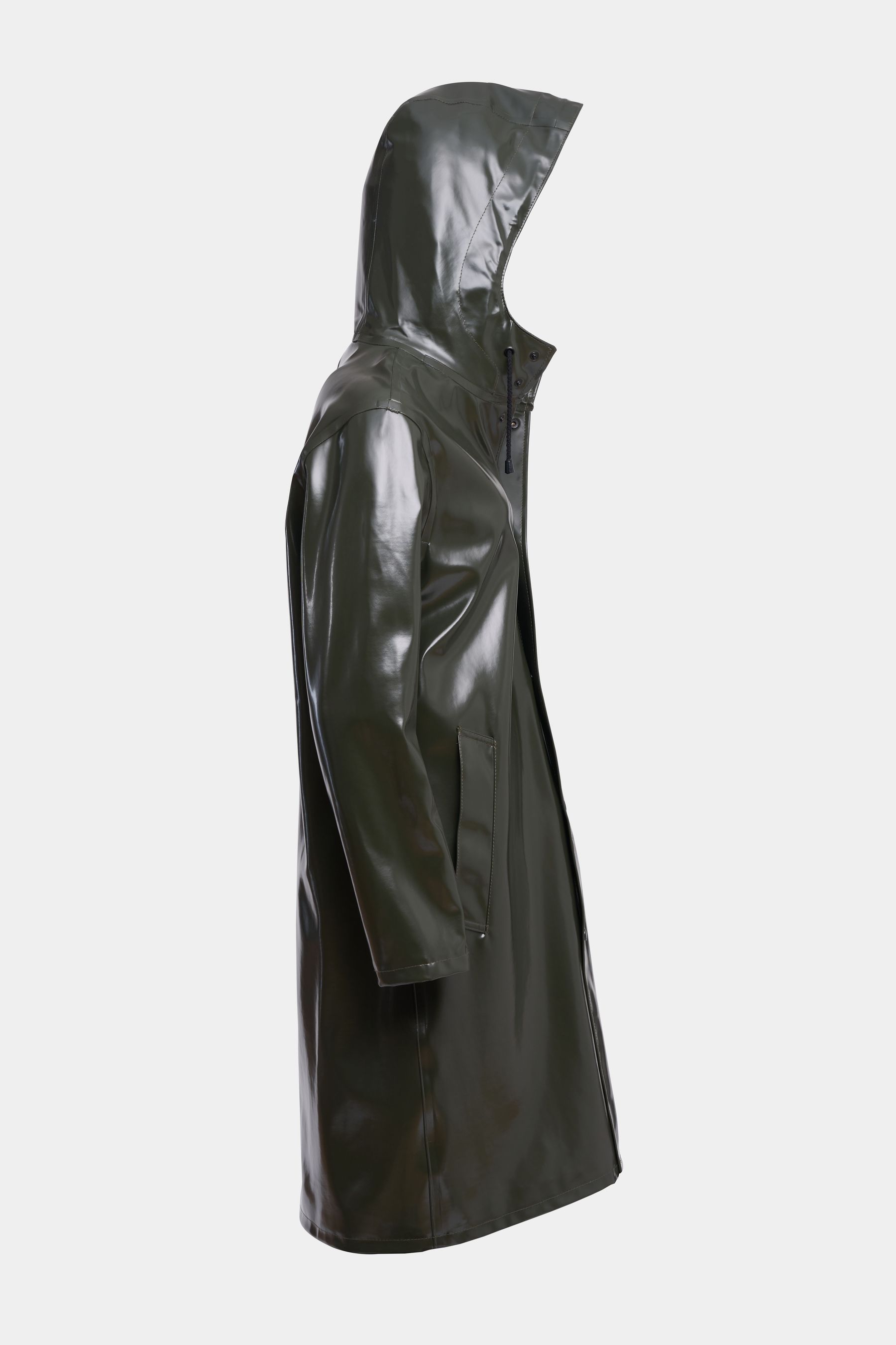 stutterheim stockholm long opal raincoat green women jackets raincoats