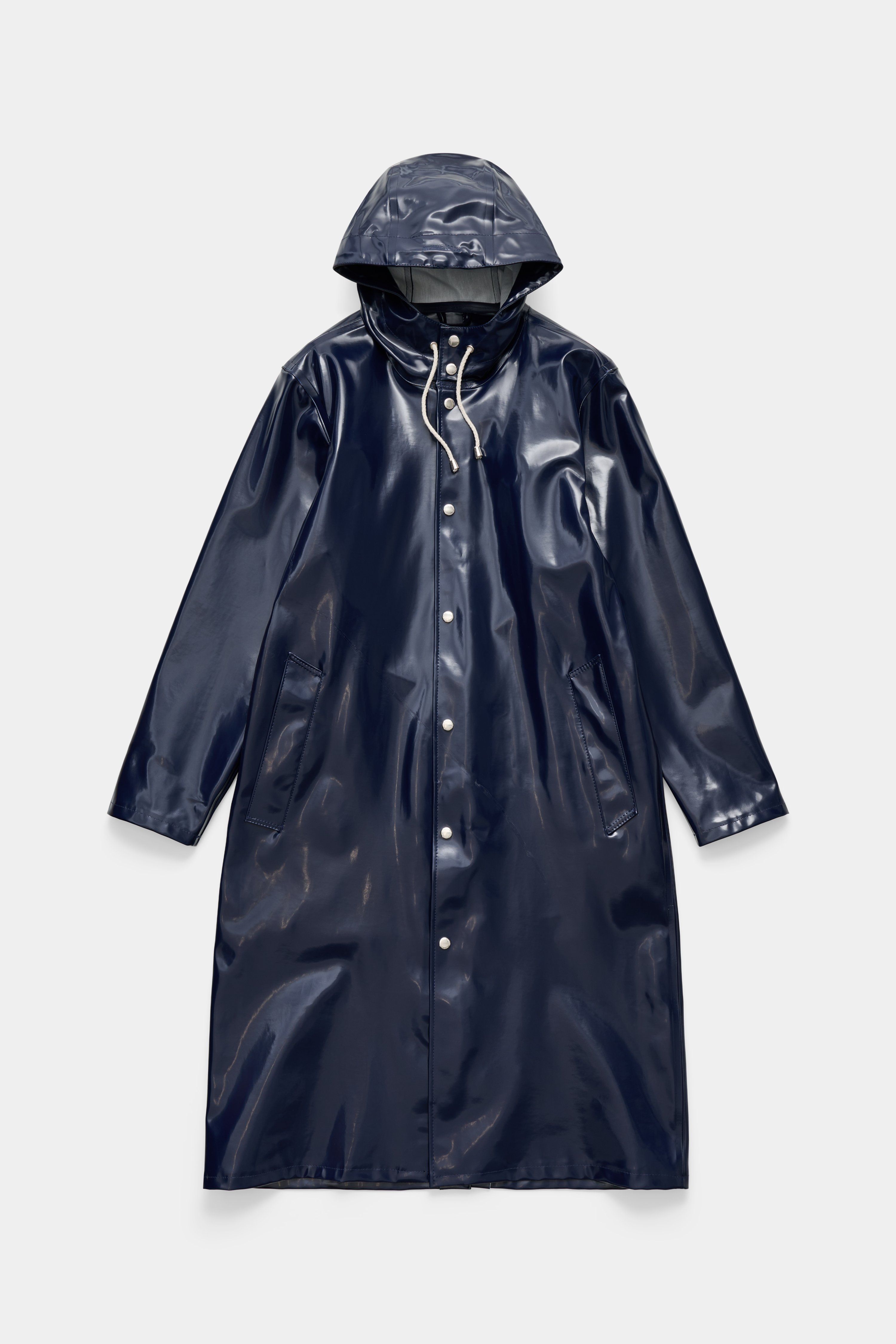 Stockholm Long Opal Raincoat Navy | STUTTERHEIM US