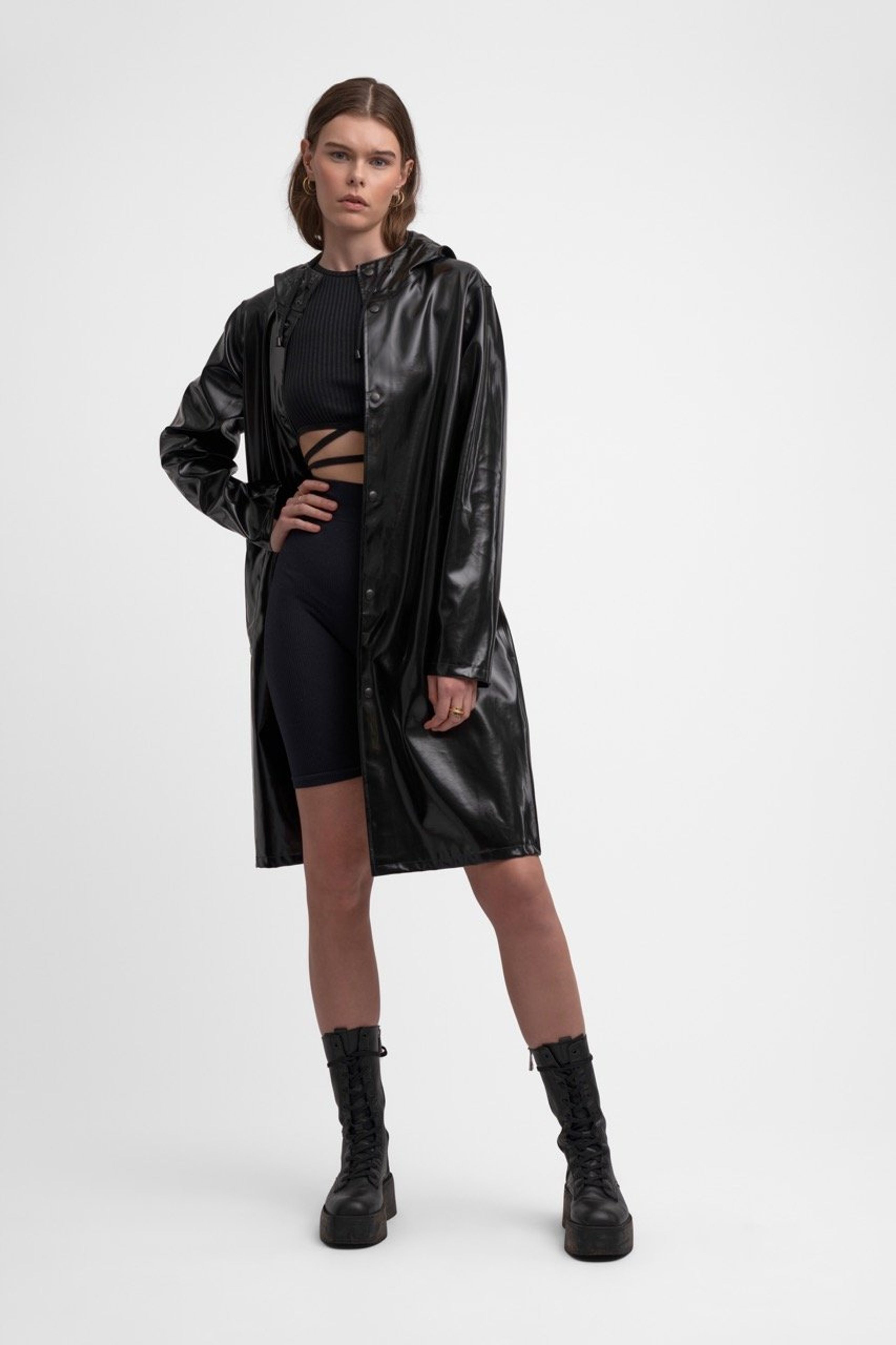 stutterheim stockholm long opal raincoat black women jackets raincoats