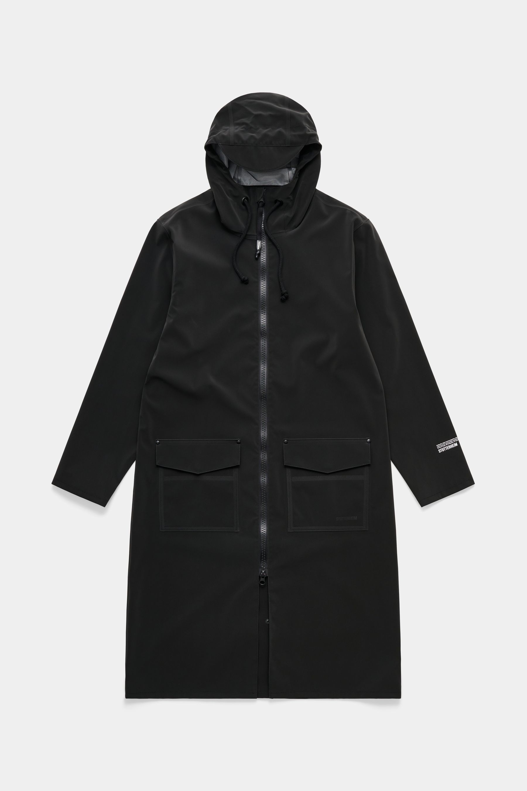 stutterheim stockholm long patch black women jackets long-raincoats