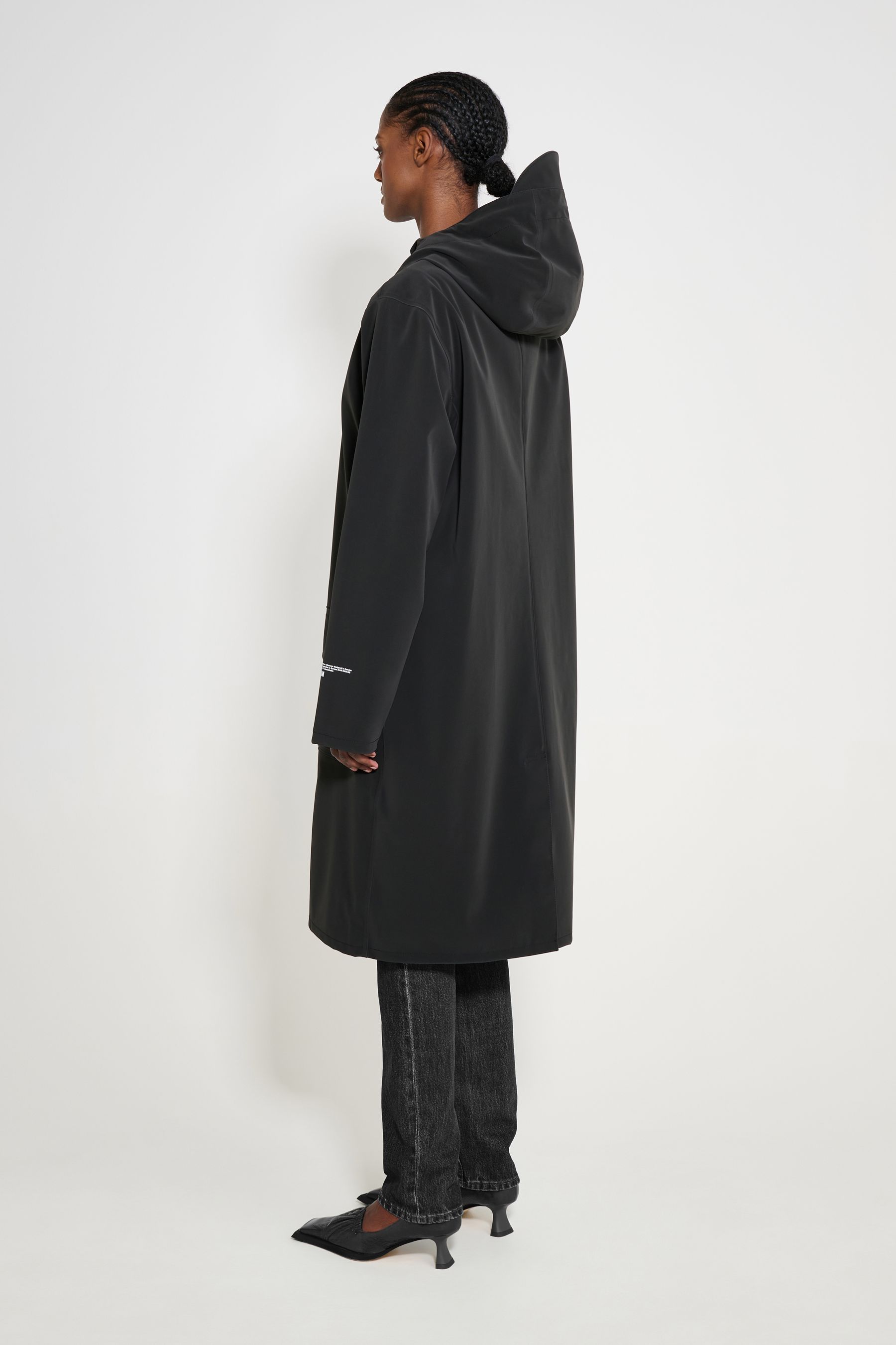 stutterheim stockholm long patch black women jackets long-raincoats