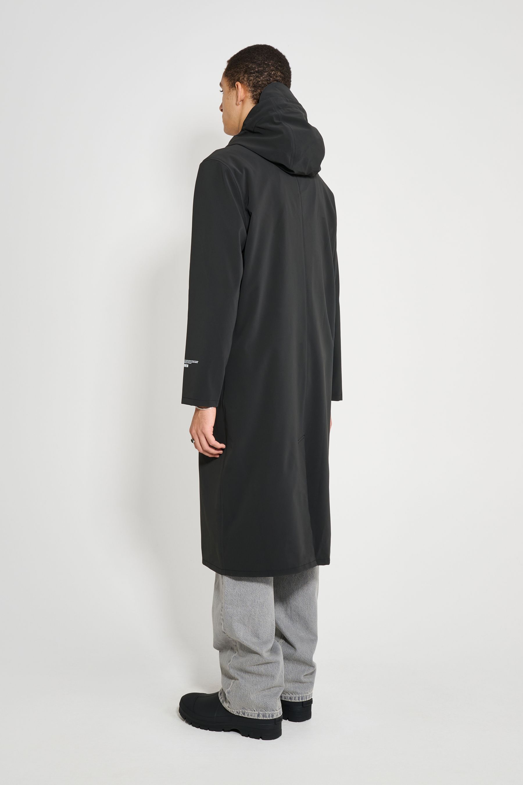 stutterheim stockholm long patch black men jackets long-raincoats