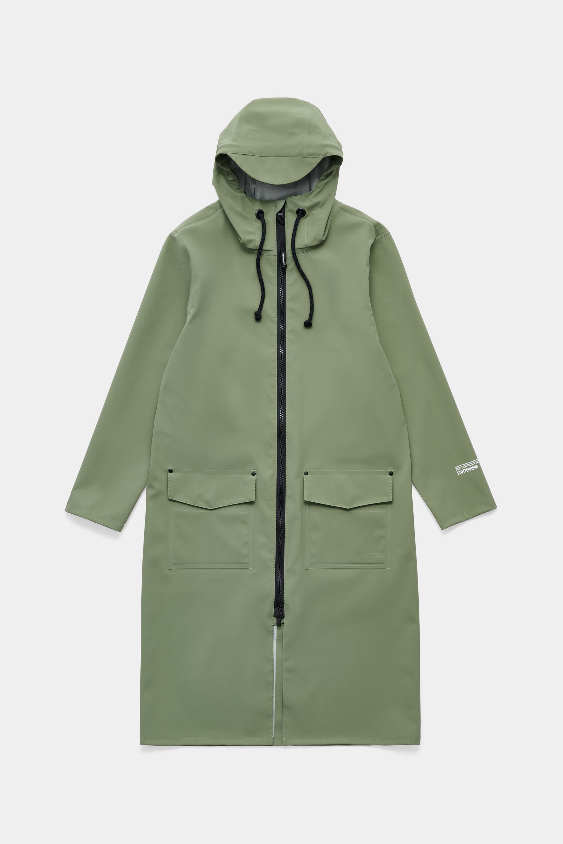 stutterheim stockholm long patch dry green men jackets long-raincoats