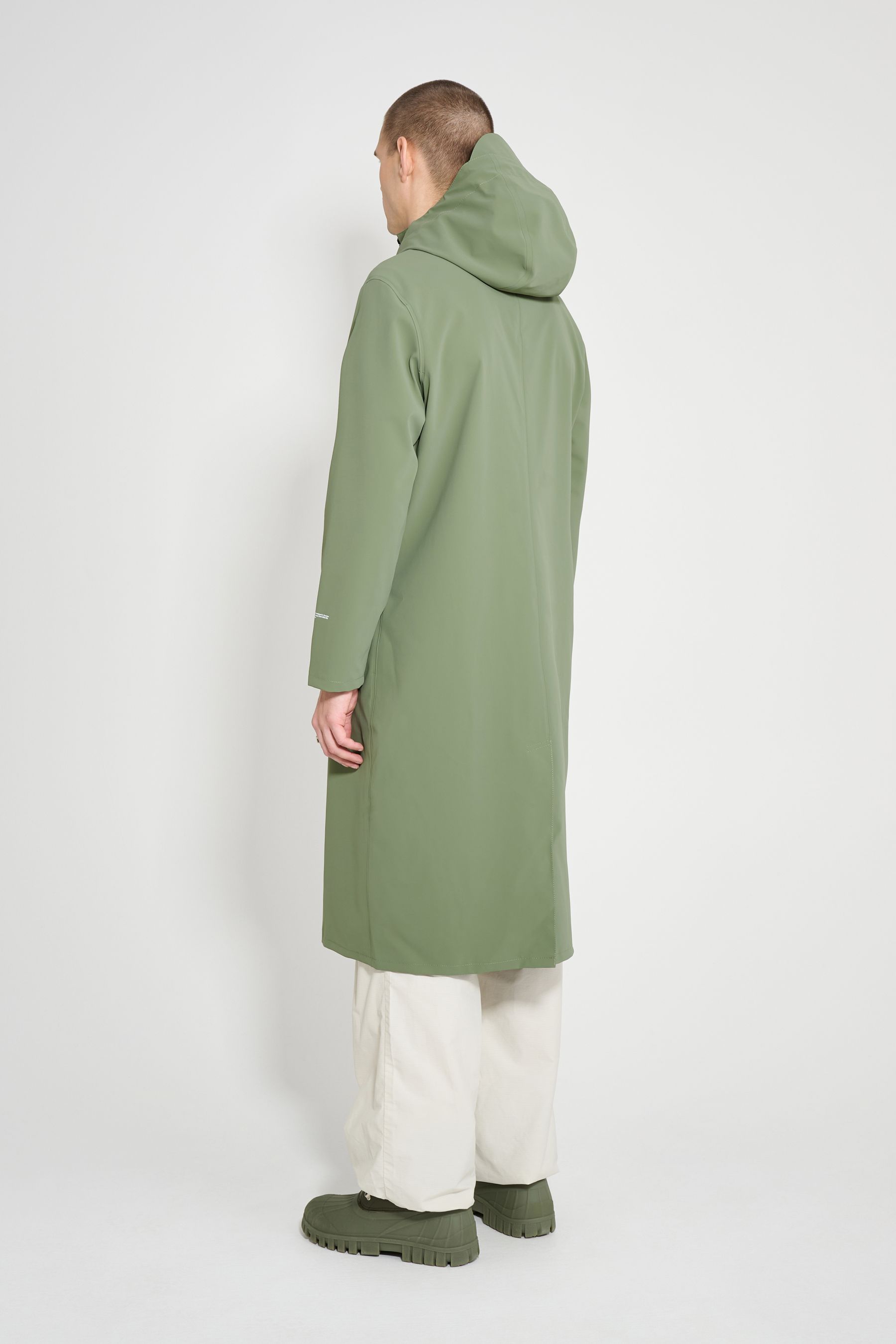 stutterheim stockholm long patch dry green men jackets long-raincoats