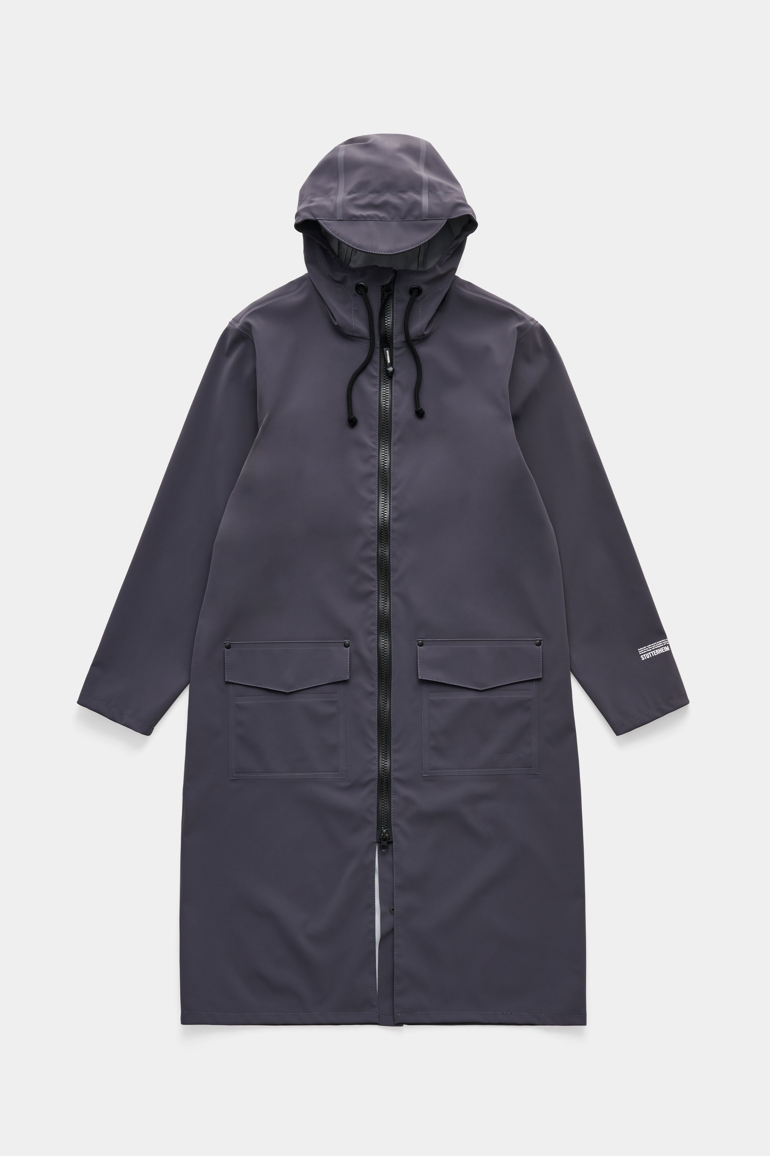 stutterheim stockholm long patch mystic blue men jackets long-raincoats
