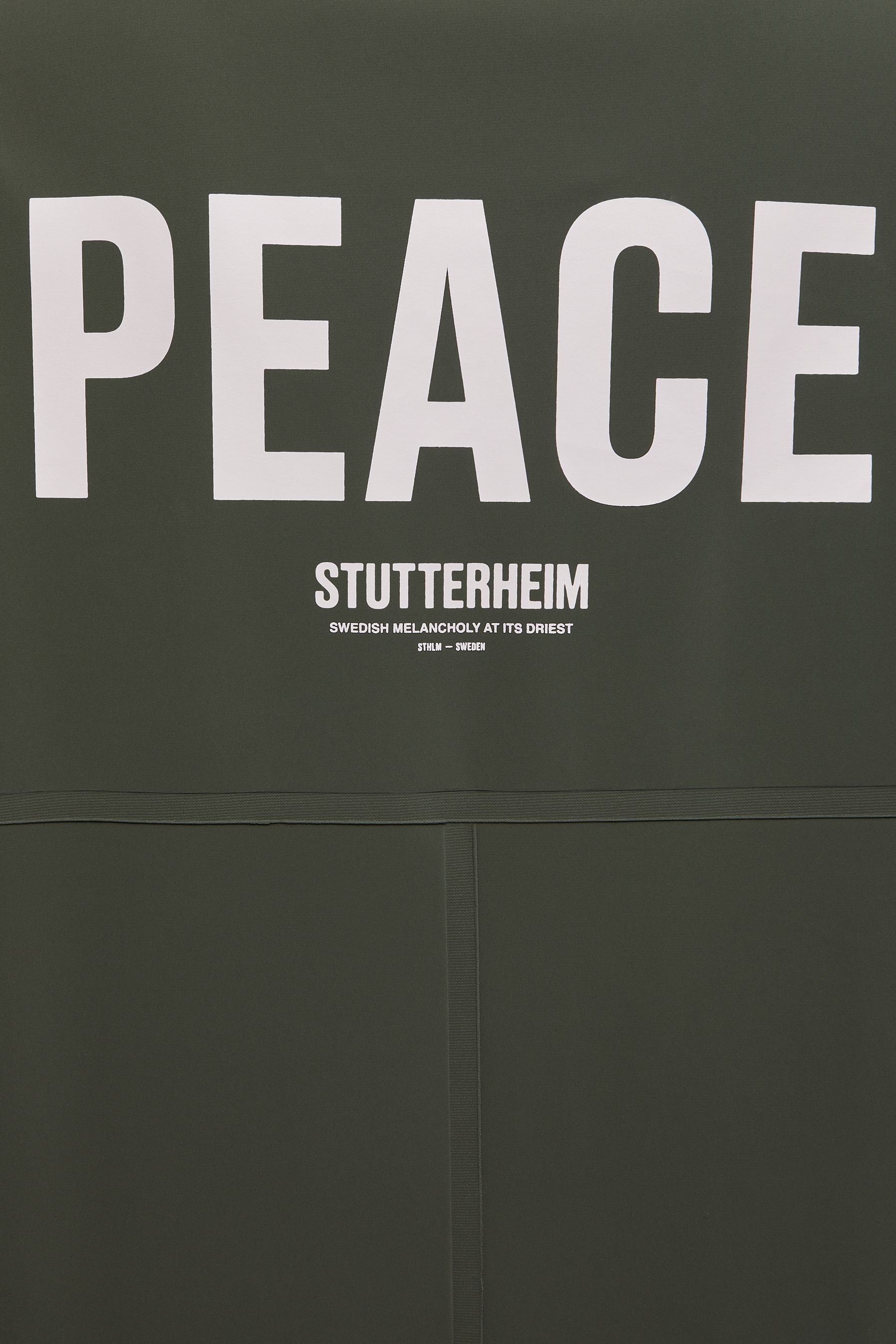 stutterheim stockholm long matte print raincoat dark green men jackets raincoats