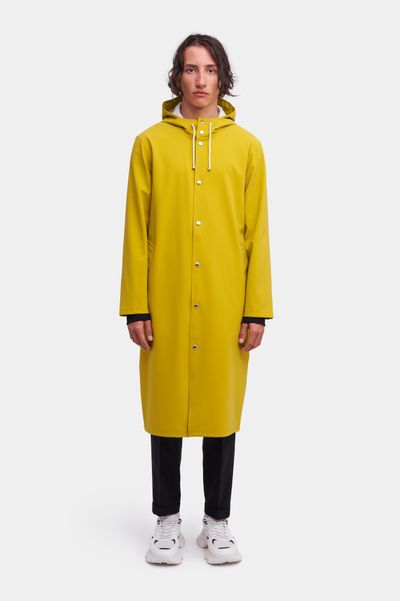 Stockholm Long Matte Print Raincoat Gold | STUTTERHEIM US