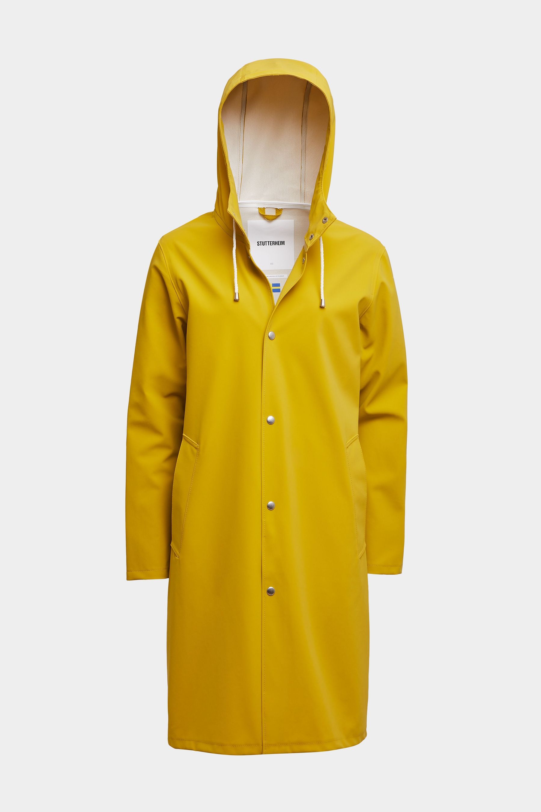 stutterheim stockholm long matte print raincoat gold men jackets raincoats