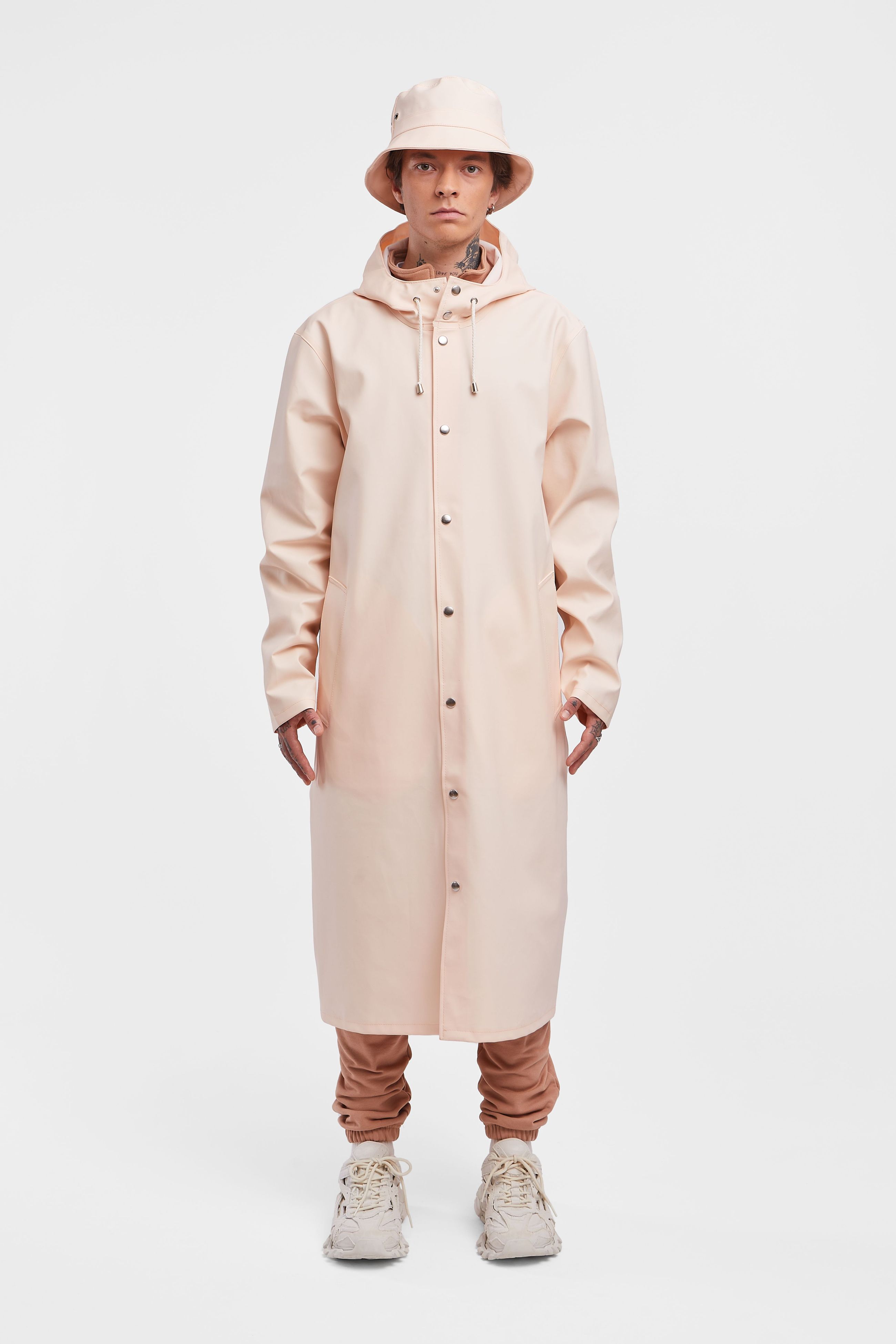 stutterheim stockholm long raincoat peach men jackets raincoats