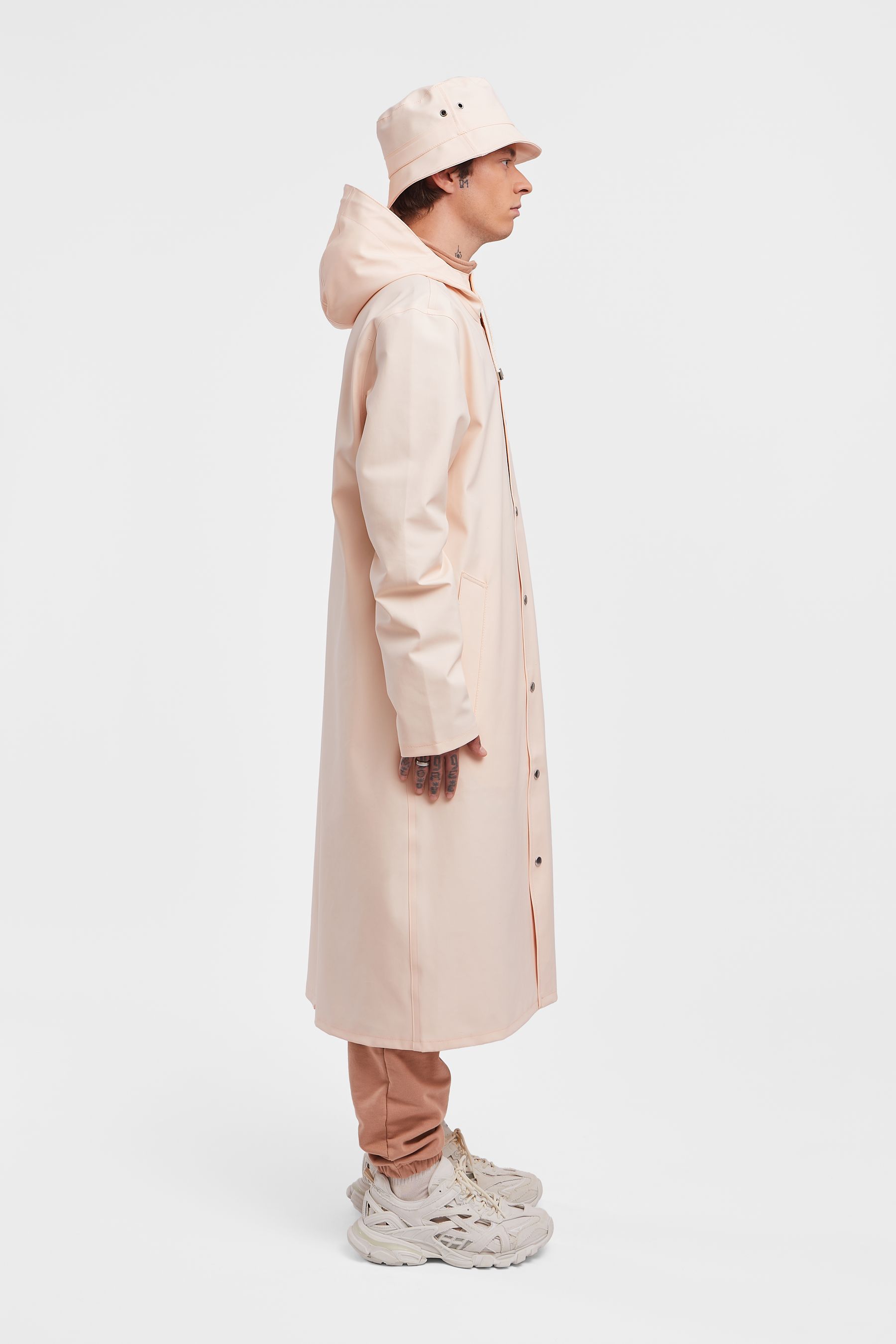 stutterheim stockholm long raincoat peach men jackets raincoats