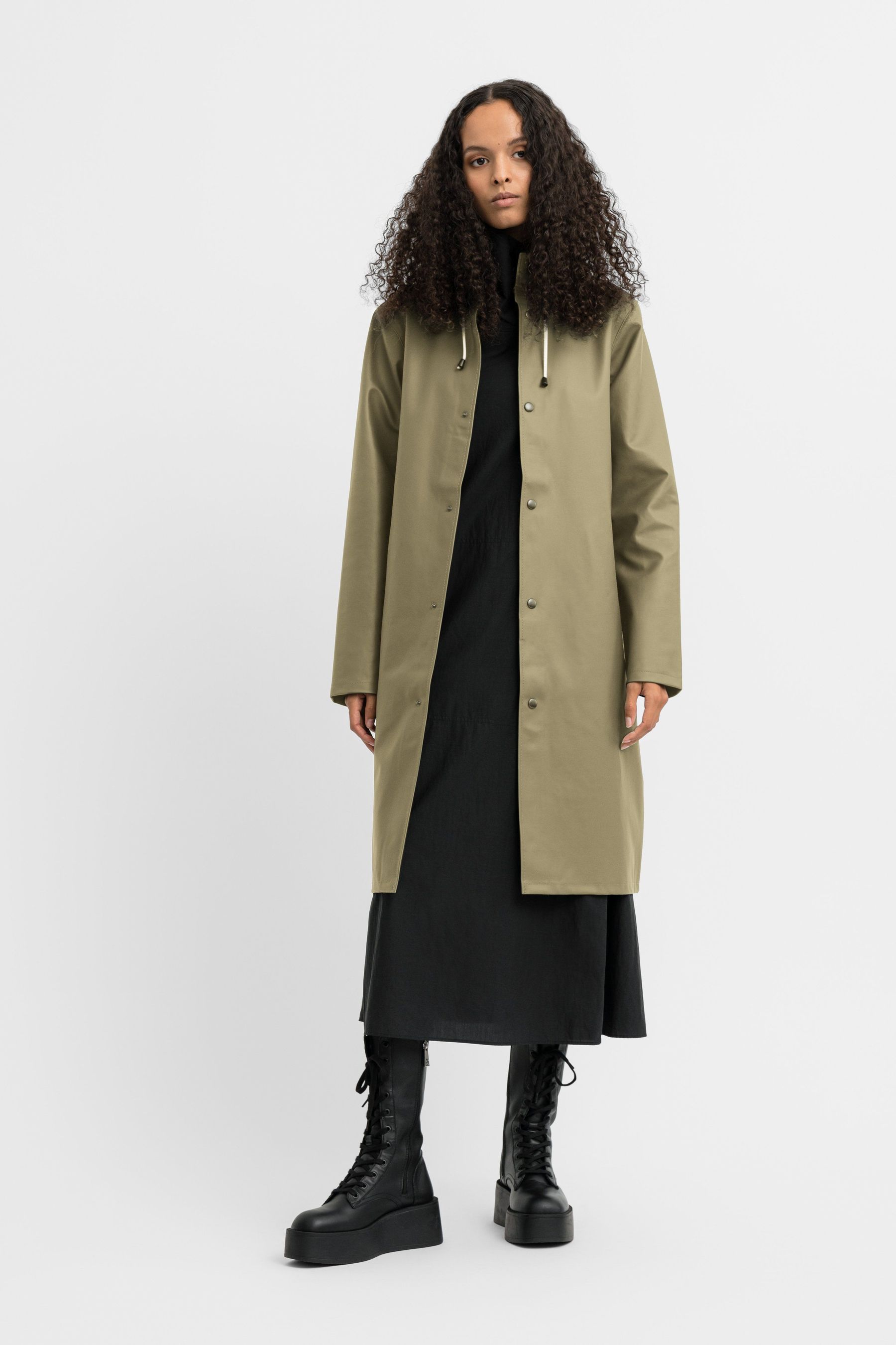 stutterheim stockholm long print raincoat aloe men jackets raincoats