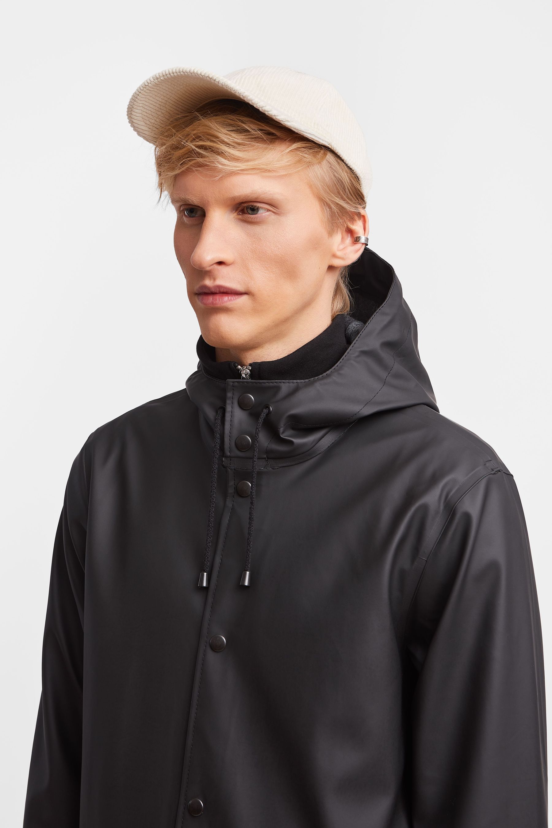 stutterheim stockholm long print raincoat black men jackets raincoats