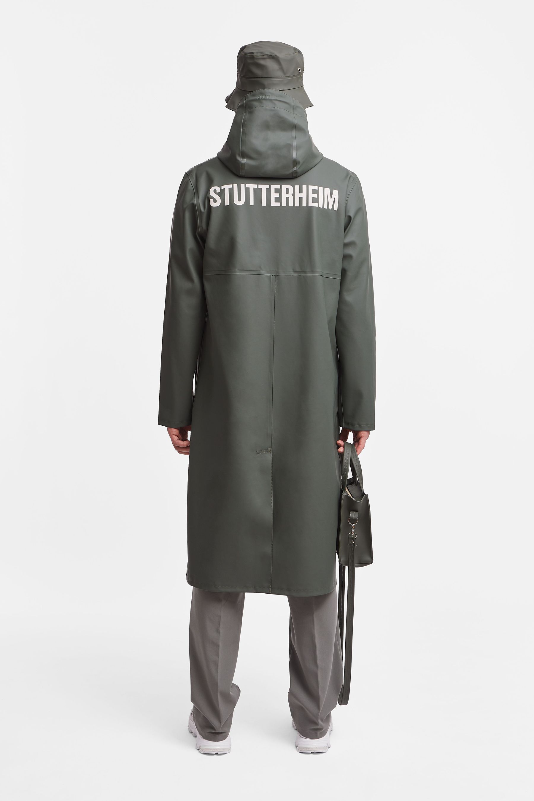 stutterheim stockholm long print raincoat green men jackets raincoats