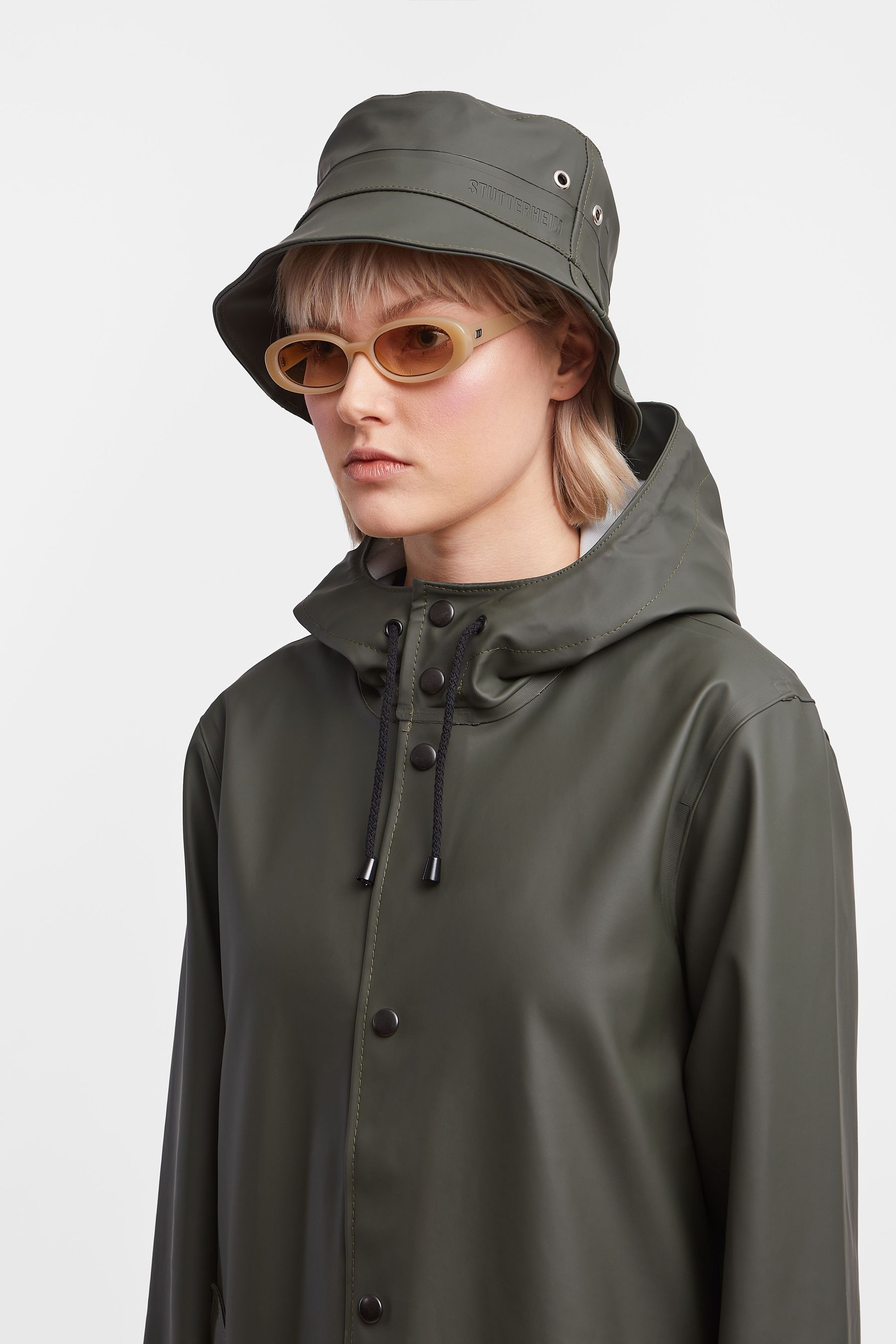 stutterheim stockholm long print raincoat green men jackets raincoats
