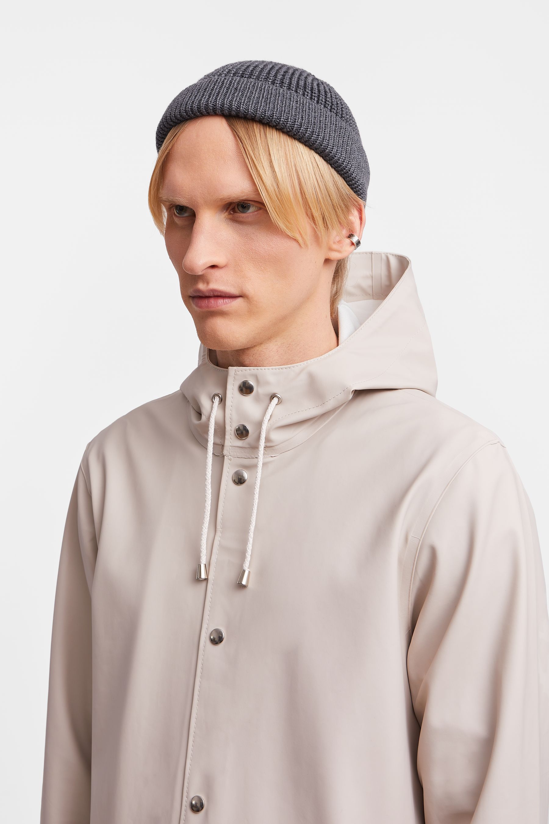 stutterheim stockholm long print raincoat light sand men jackets raincoats