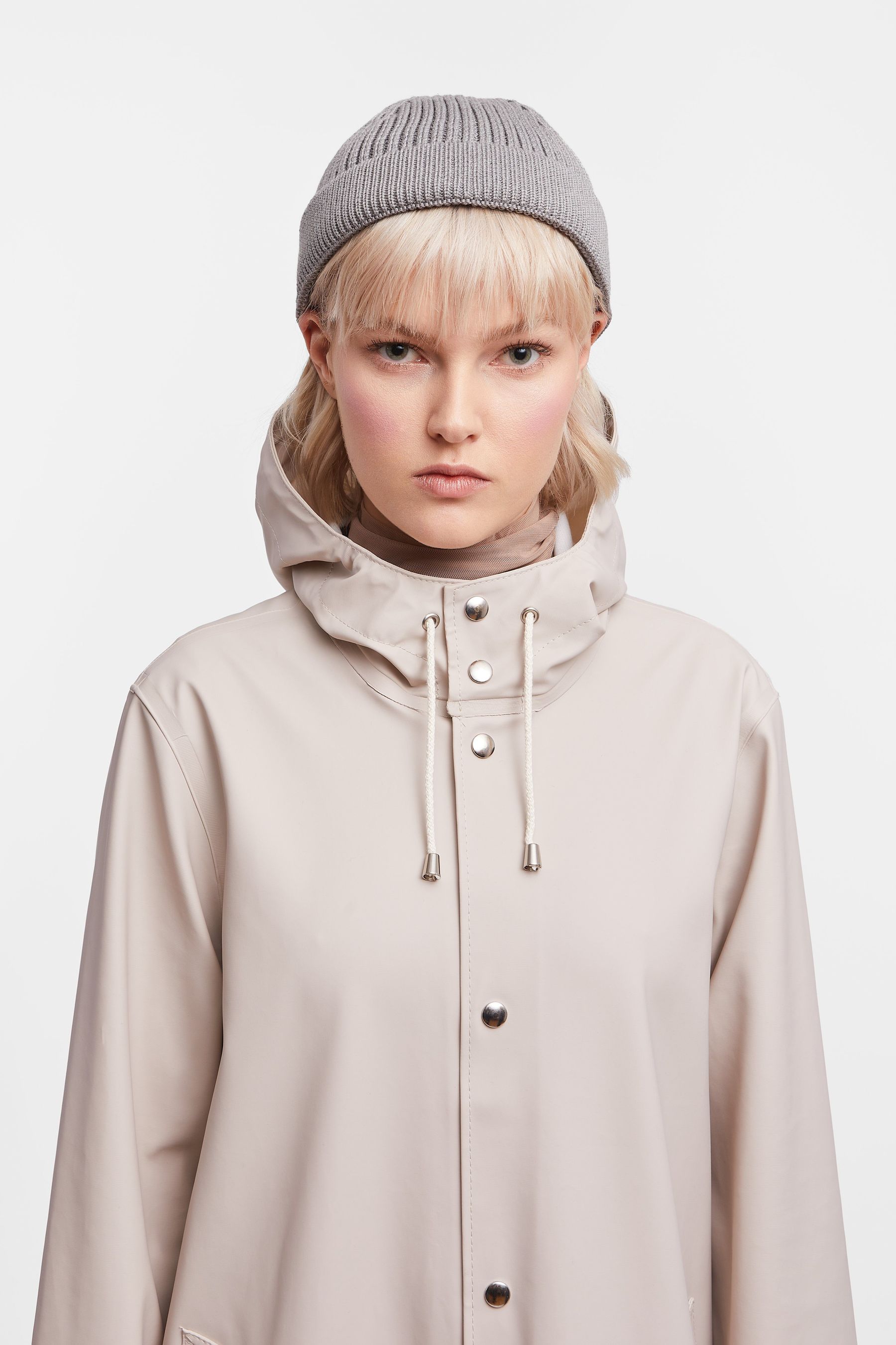 stutterheim stockholm long print raincoat light sand men jackets raincoats