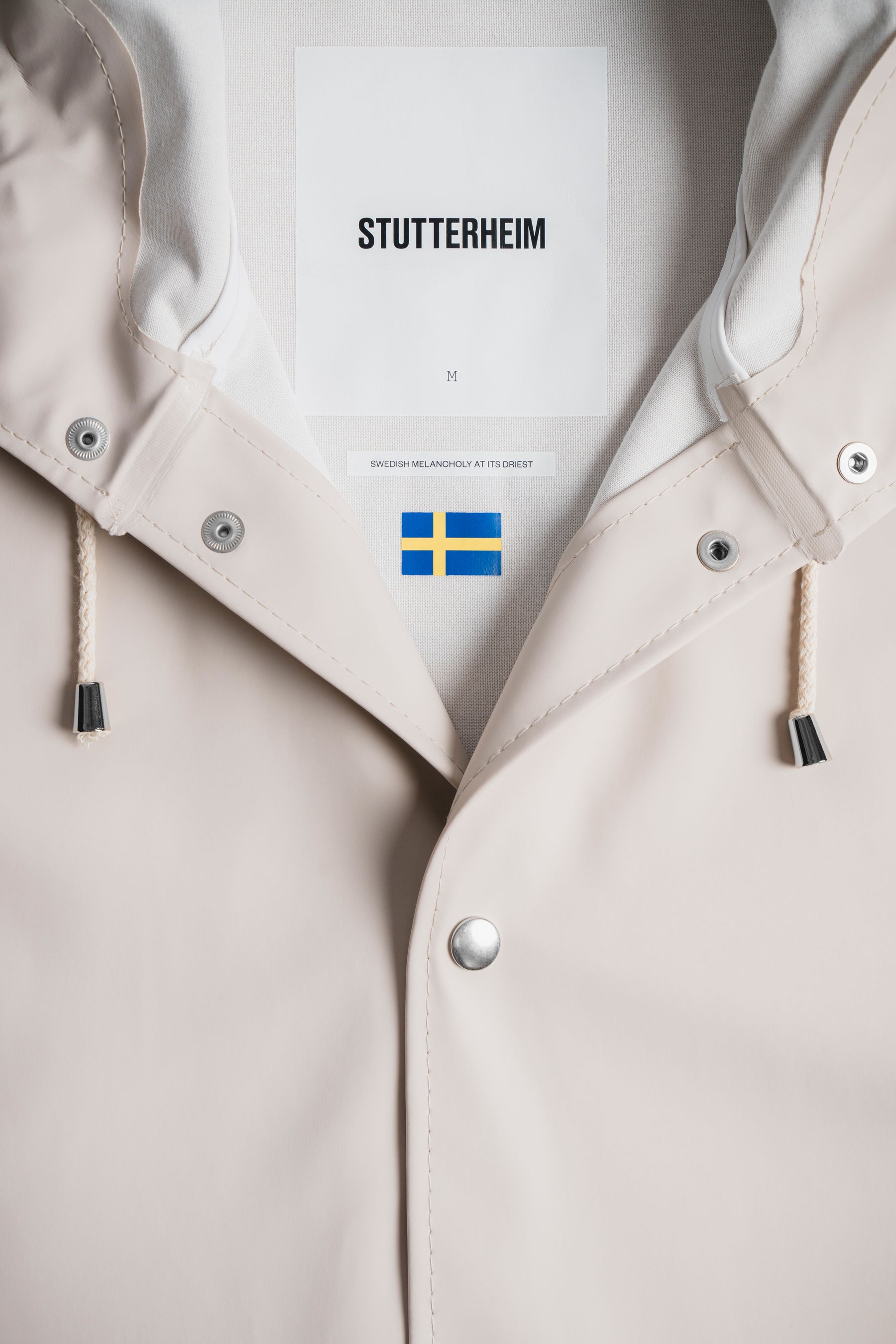 stutterheim stockholm long print raincoat light sand men jackets raincoats