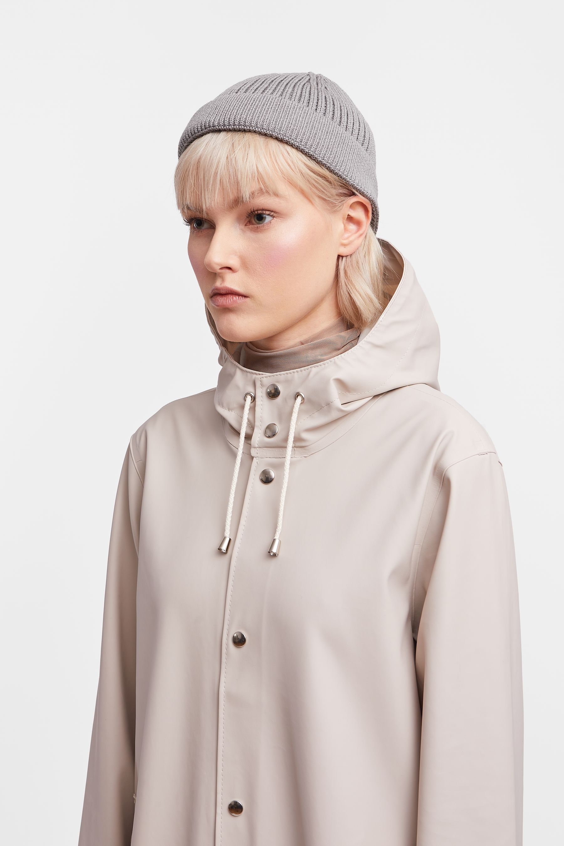stutterheim stockholm long print raincoat light sand men jackets raincoats