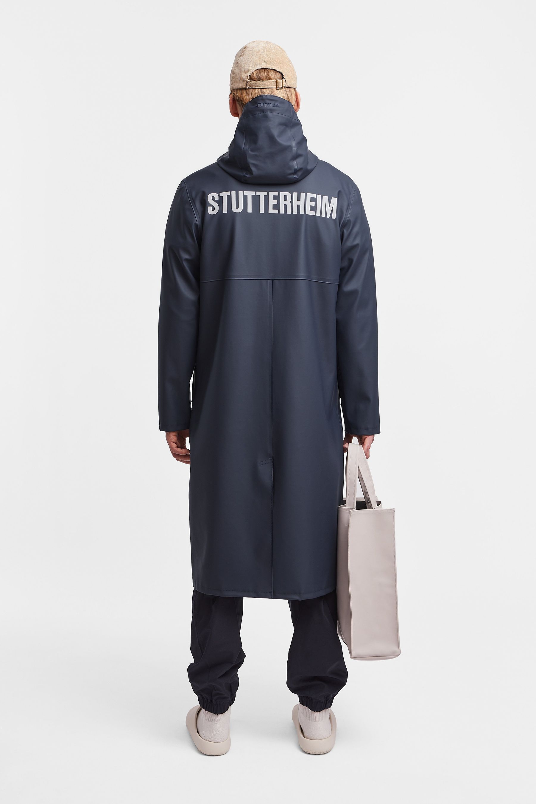 stutterheim stockholm long print raincoat navy men jackets raincoats